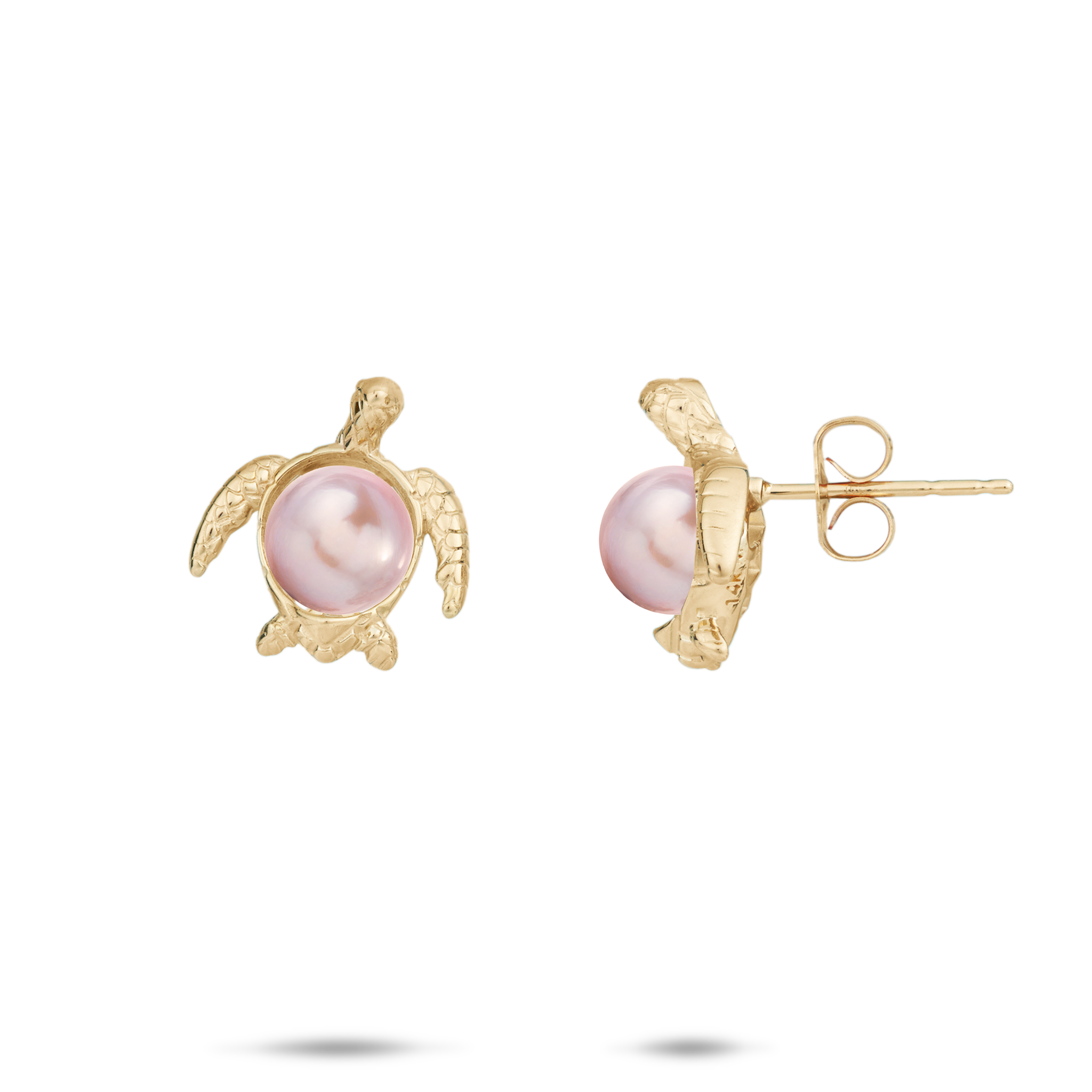 Pick A Pearl Honu Earrings in Gold - 14mm