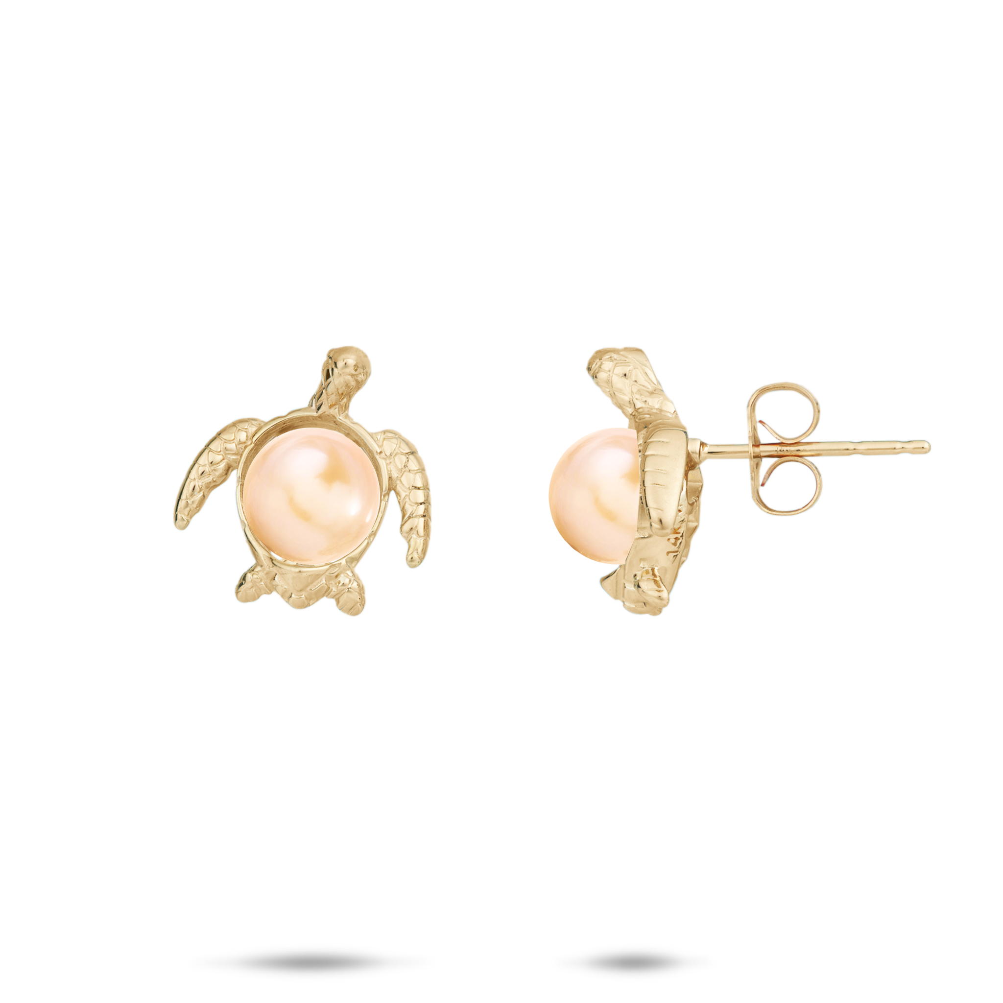 Pick A Pearl Honu Earrings in Gold - 14mm