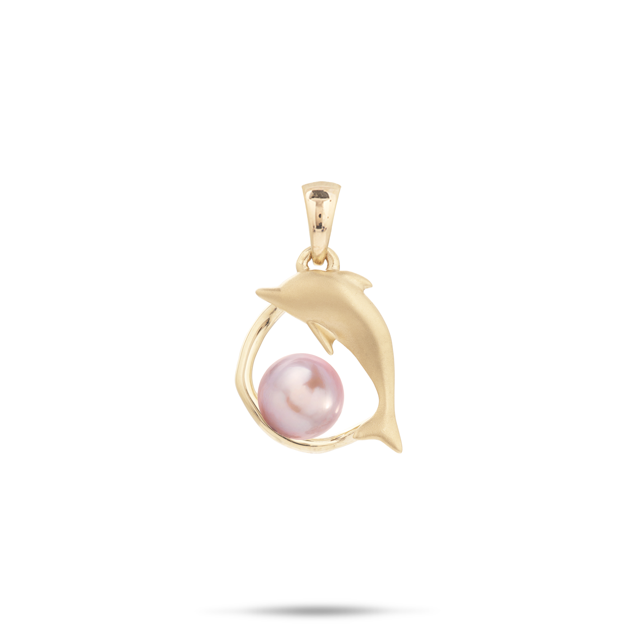 Pick A Pearl Bubble Dolphin Pendant in Gold - 16mm