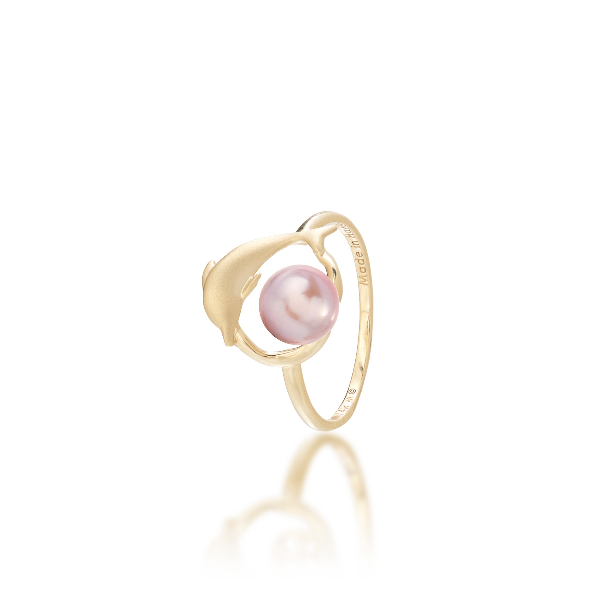 Pick A Pearl Bubble Dolphin Ring in Gold - 13mm