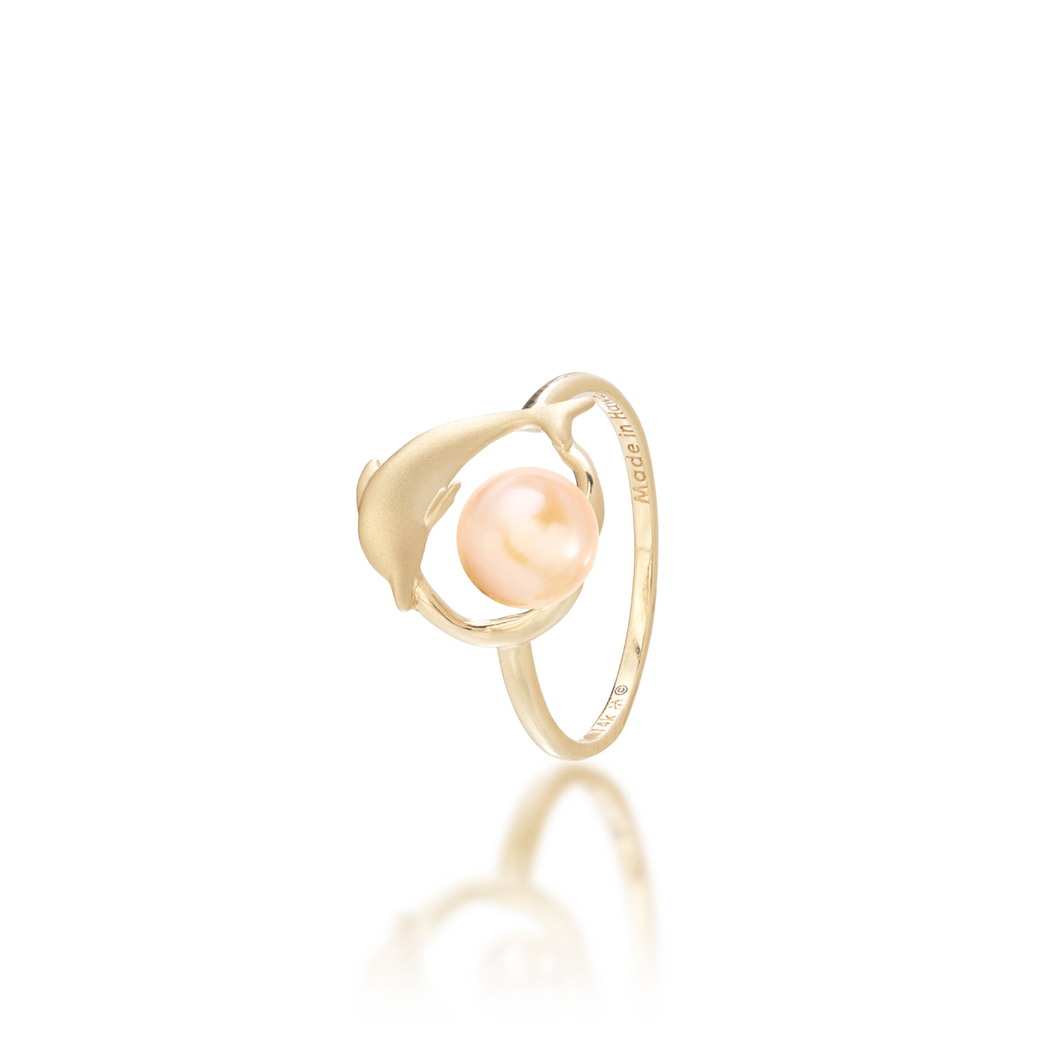 Pick A Pearl Bubble Dolphin Ring in Gold - 13mm