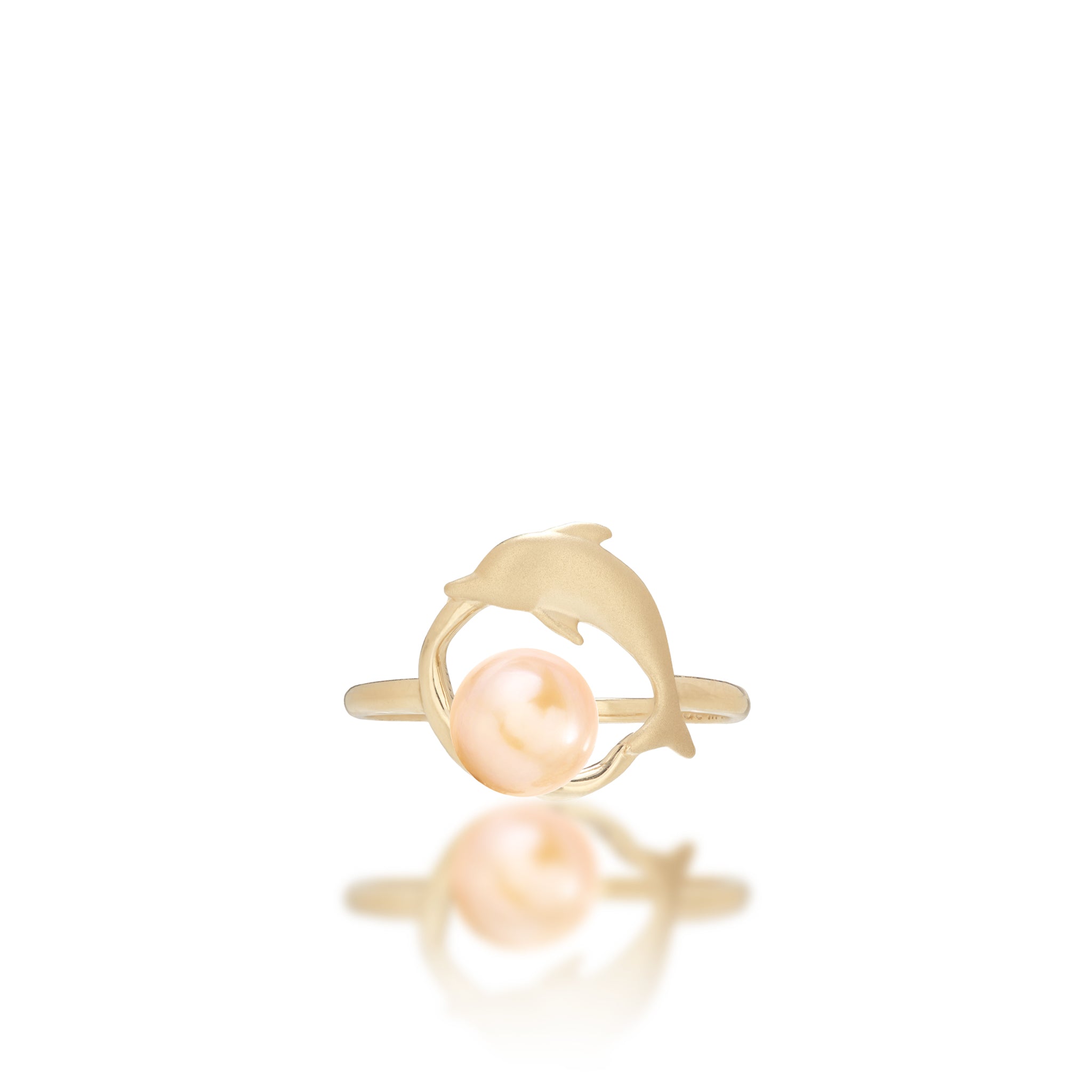 Pick A Pearl Bubble Dolphin Ring in Gold - 13mm