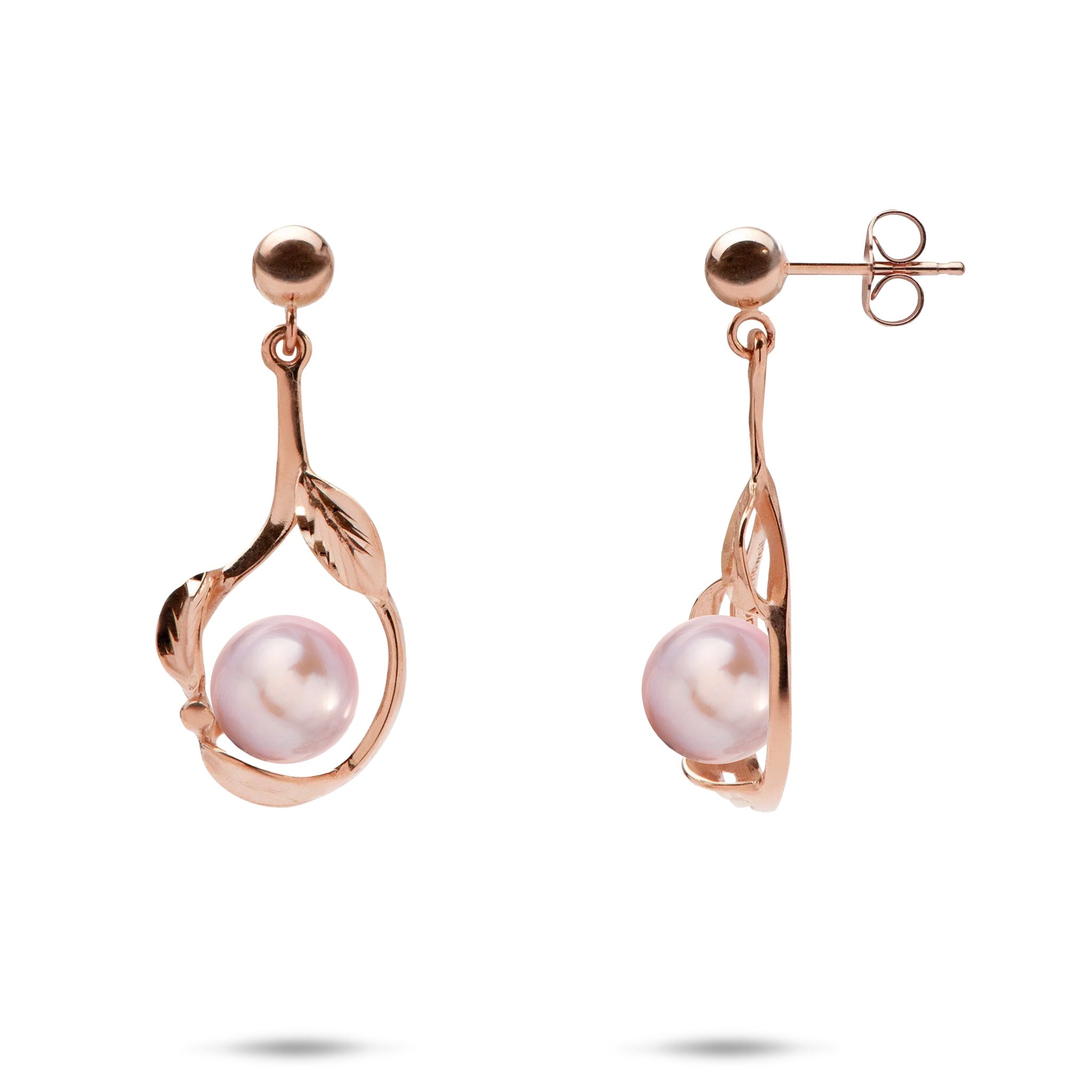 Pick A Pearl Maile Earrings in Rose Gold