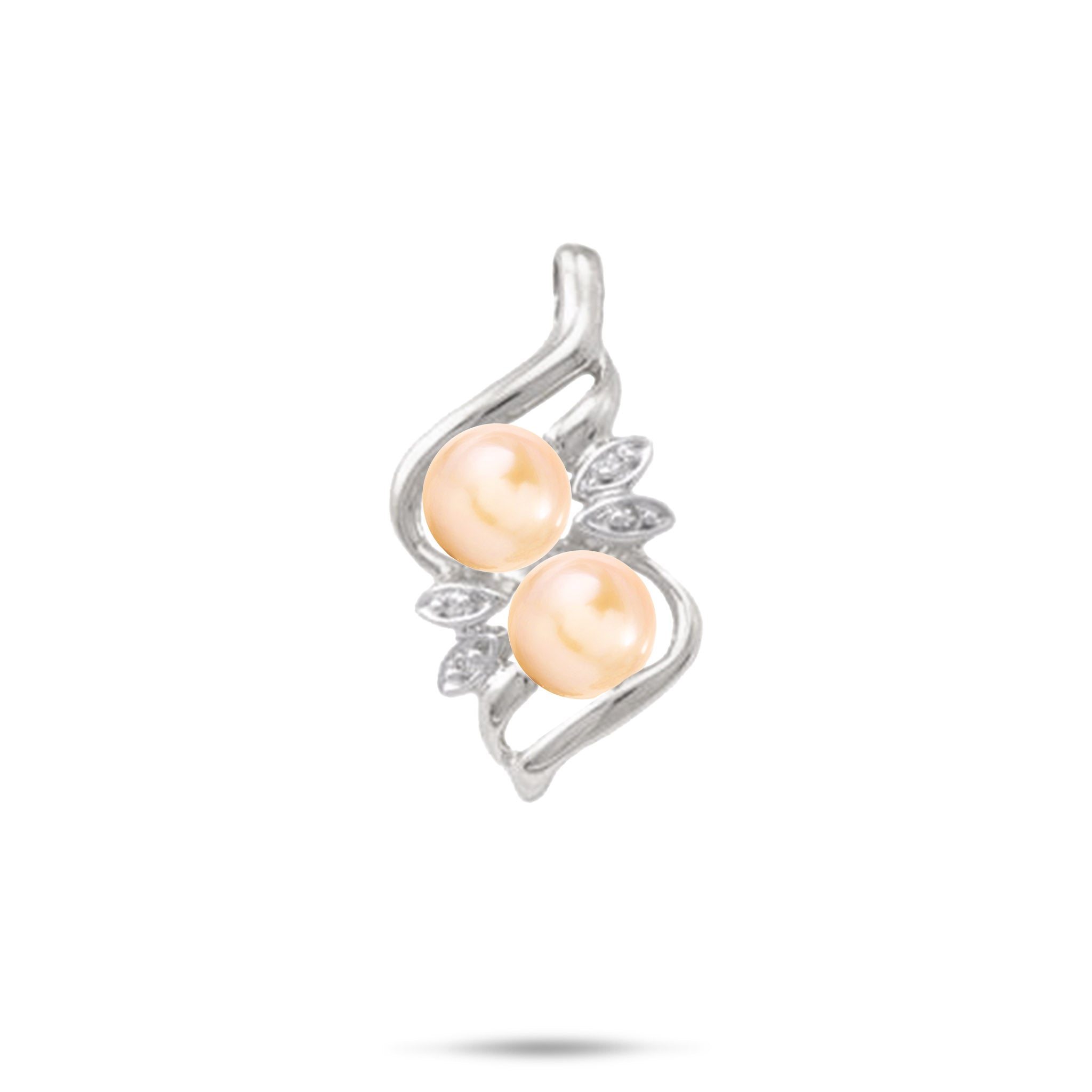 Pick A Pearl Maile Pendant in White Gold with Diamonds
