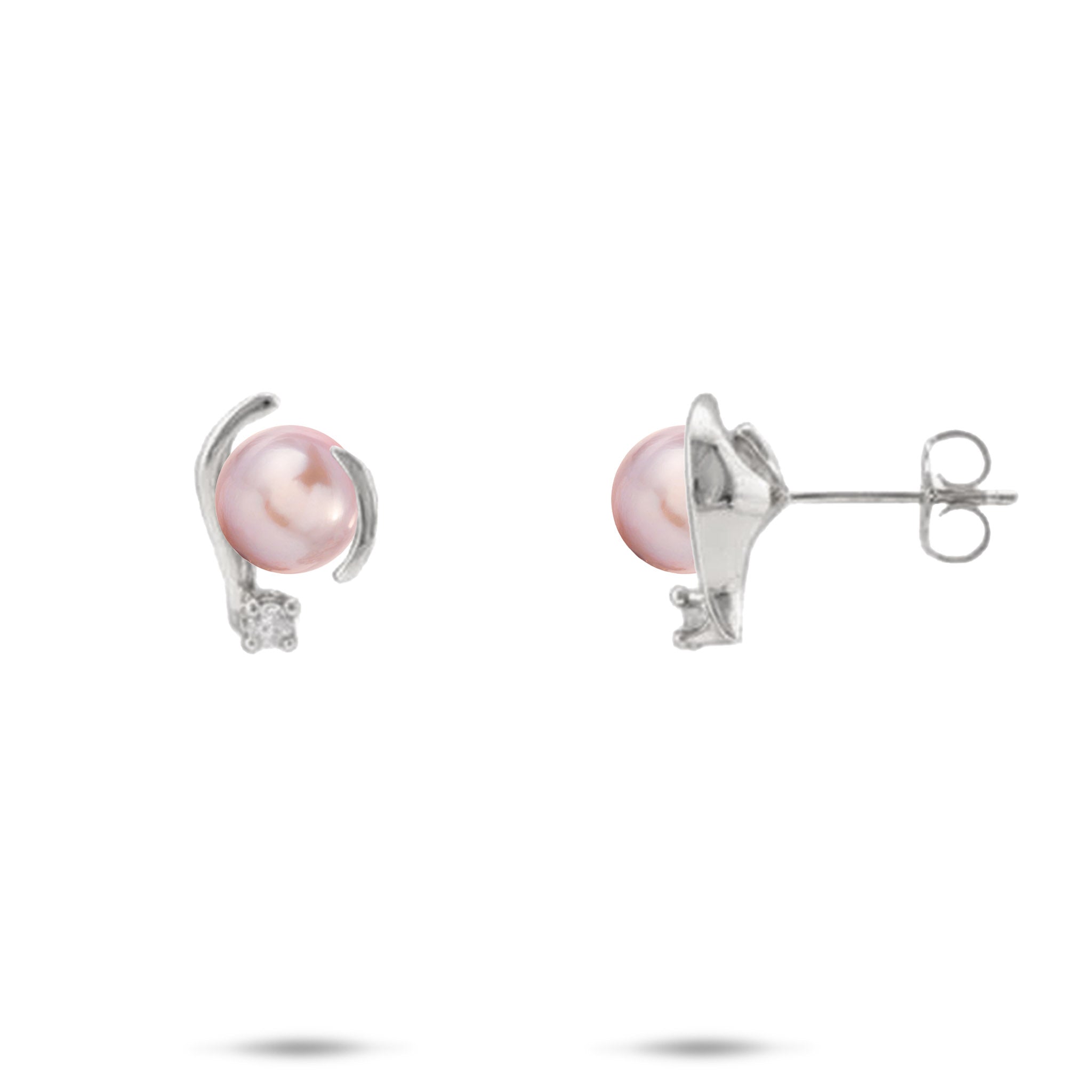 Pick A Pearl Earrings in White Gold with Diamonds