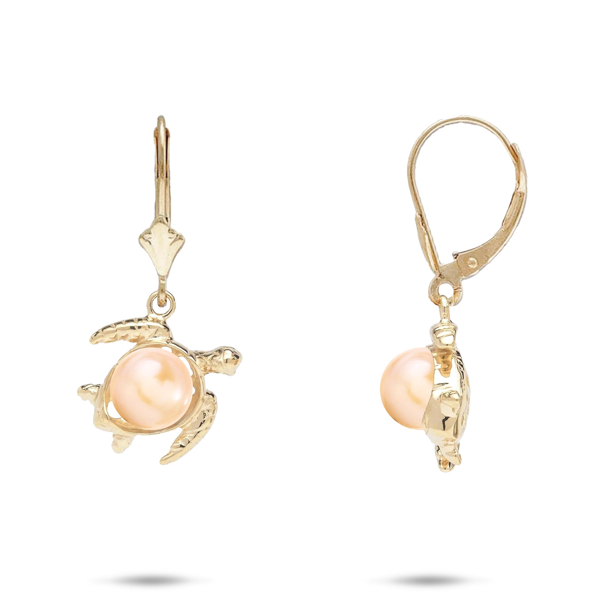 Pick A Pearl Honu Earrings in Gold - 13mm
