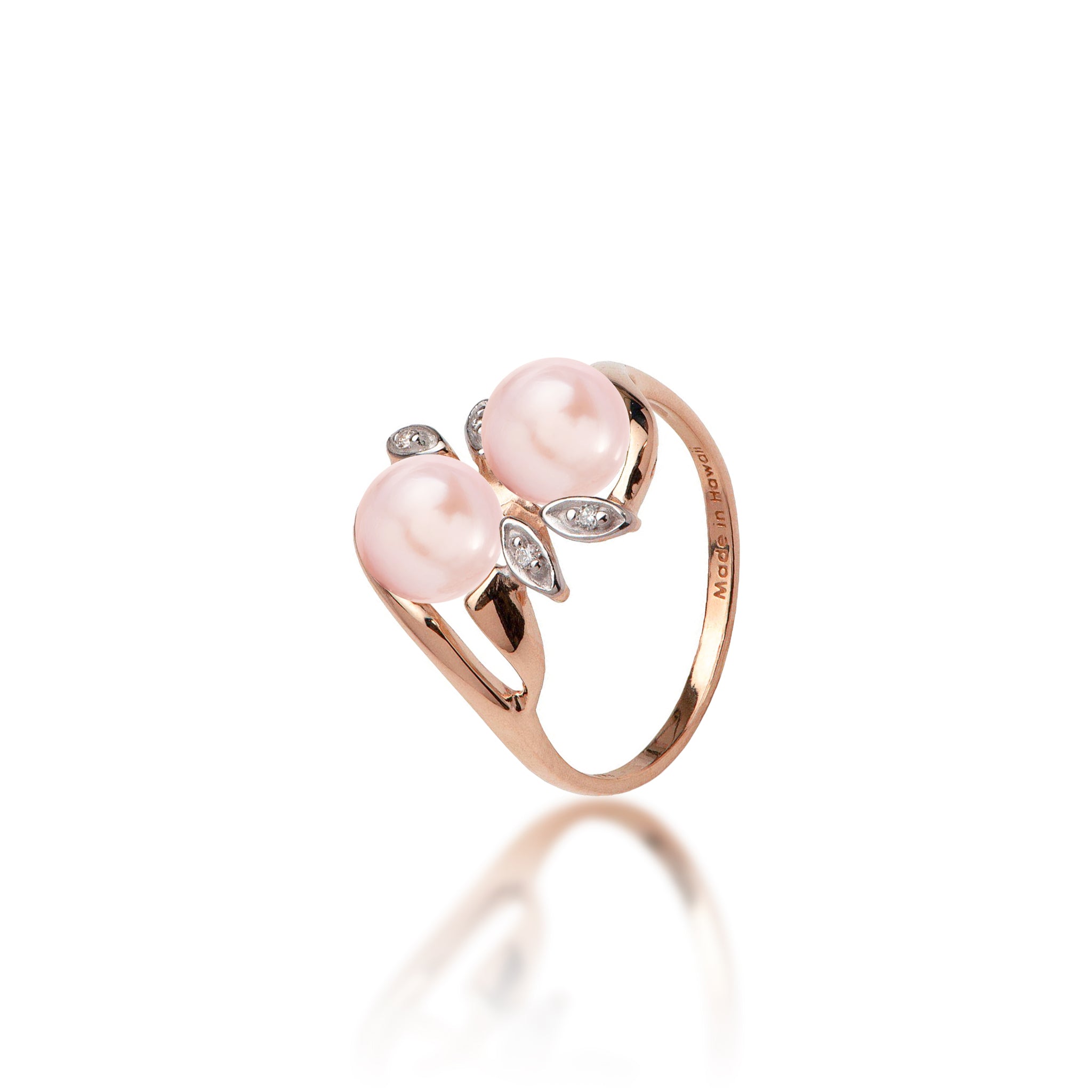 Pick A Pearl Maile Ring in Rose Gold with Diamonds