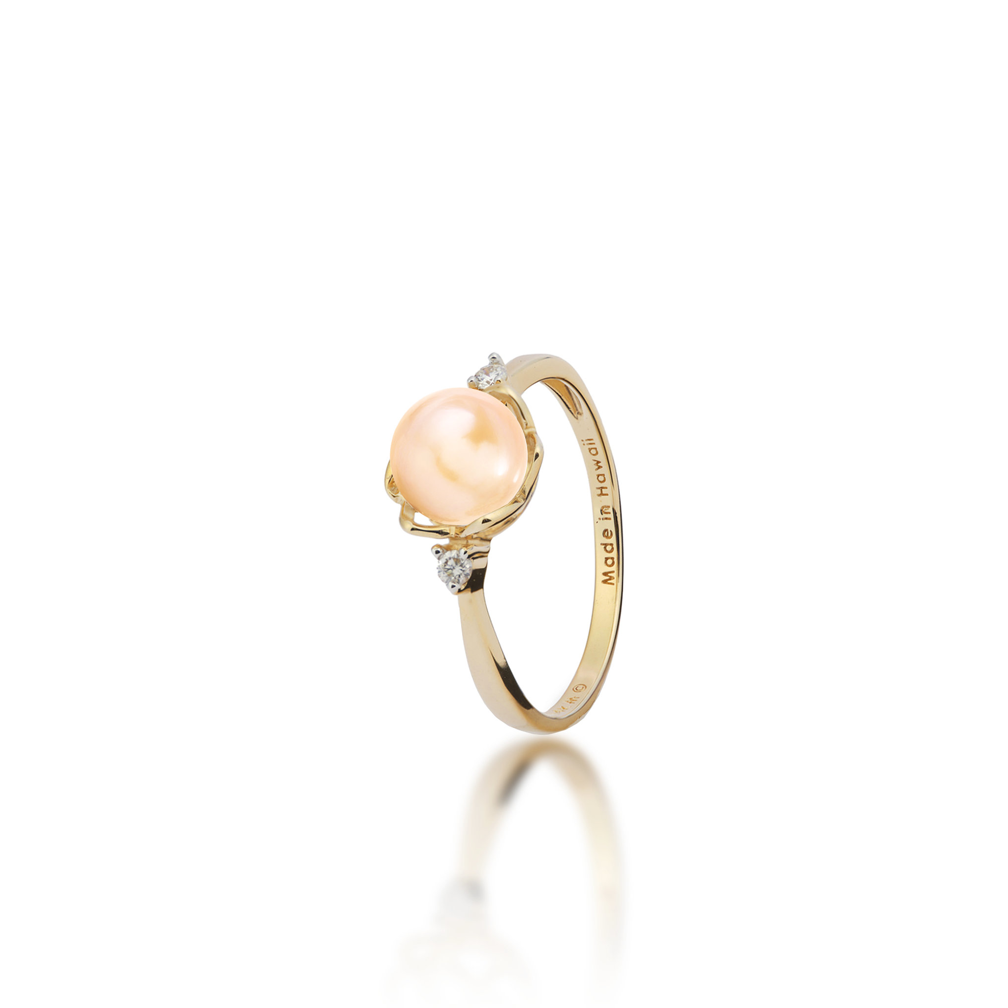 Pick A Pearl Crown Ring in Gold with Diamonds