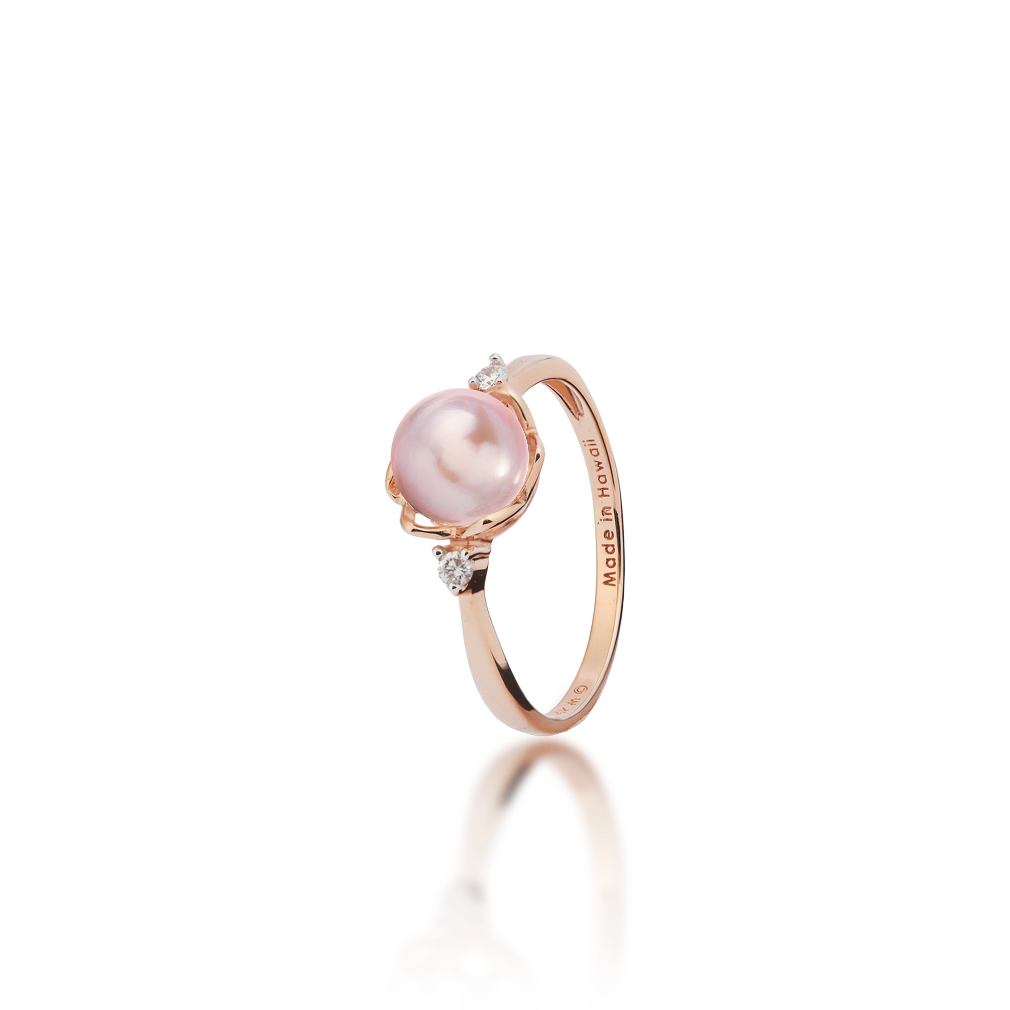 Pick A Pearl Crown Ring in Rose Gold with Diamonds