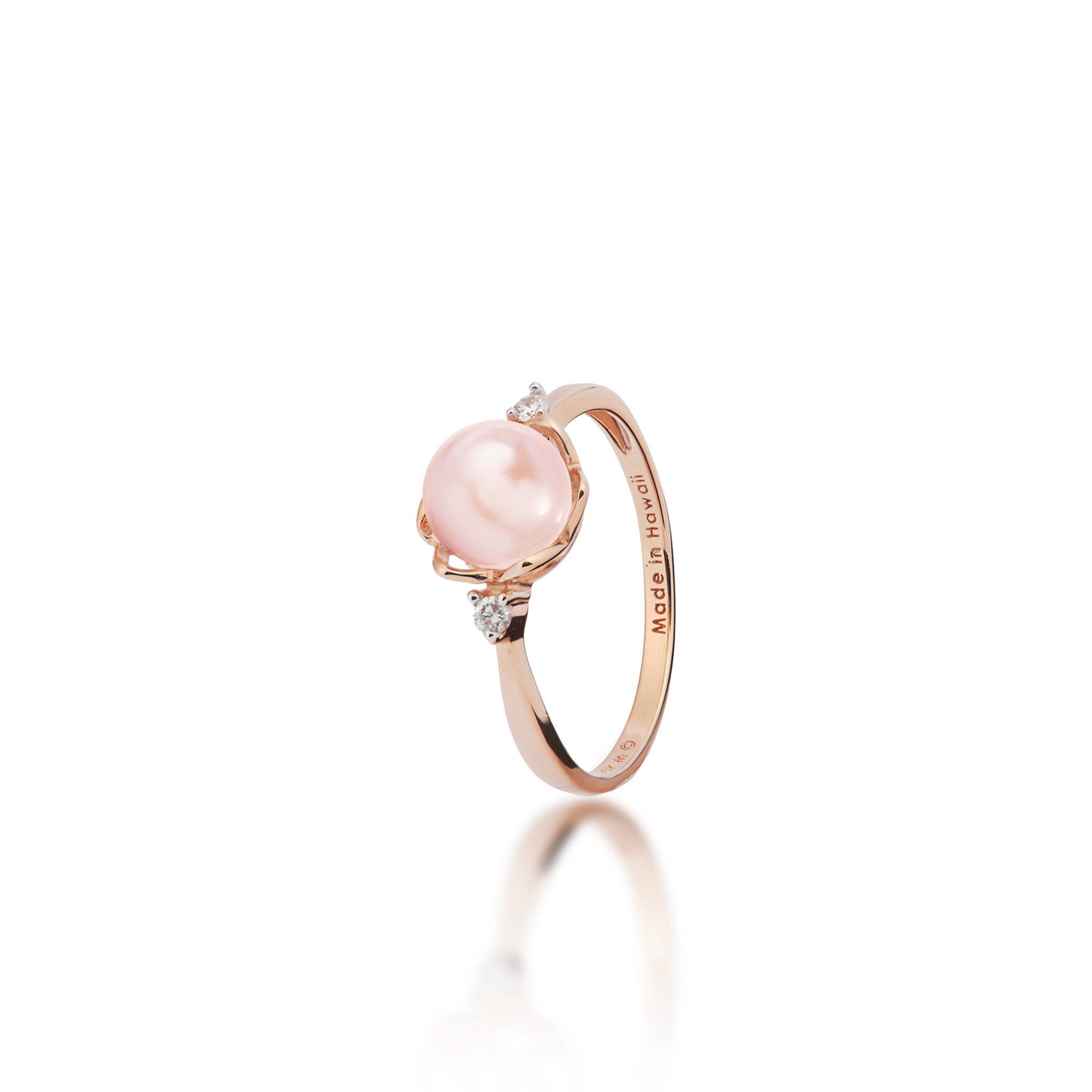 Pick A Pearl Crown Ring in Rose Gold with Diamonds