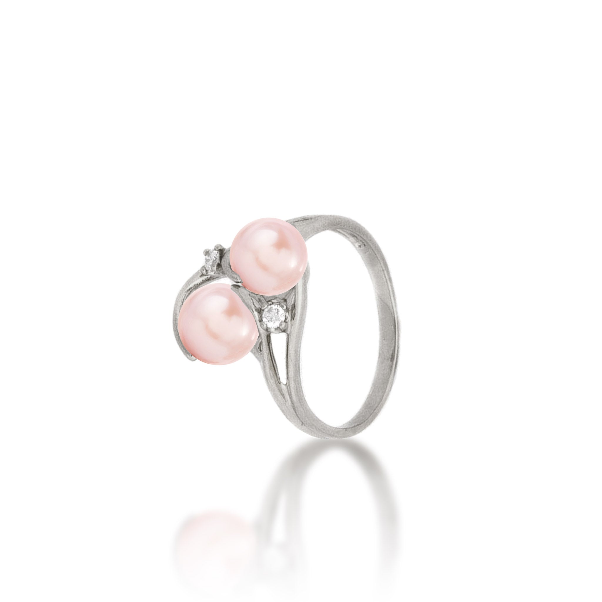 Pick A Pearl Ring in White Gold with Diamonds