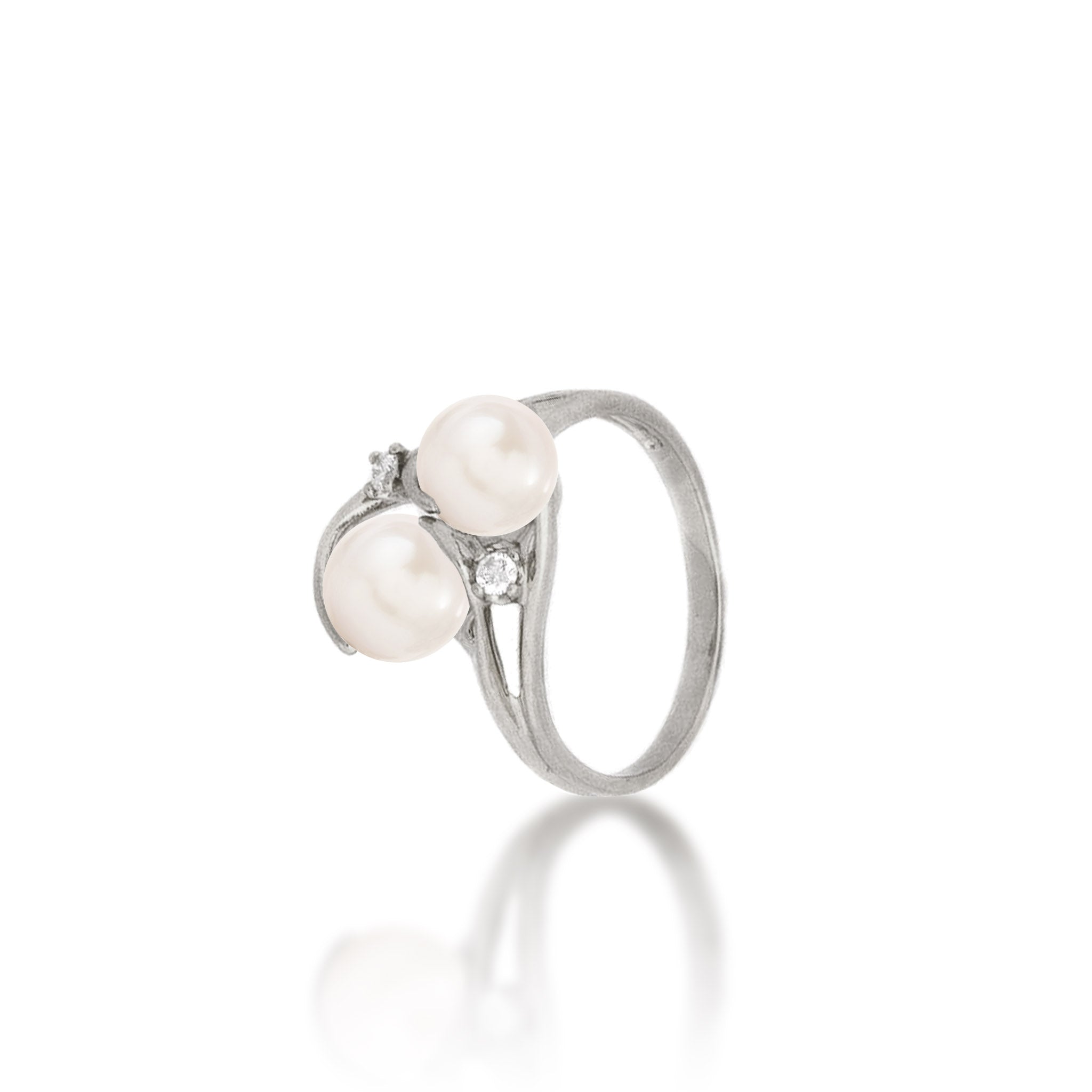 Pick A Pearl Ring in White Gold with Diamonds