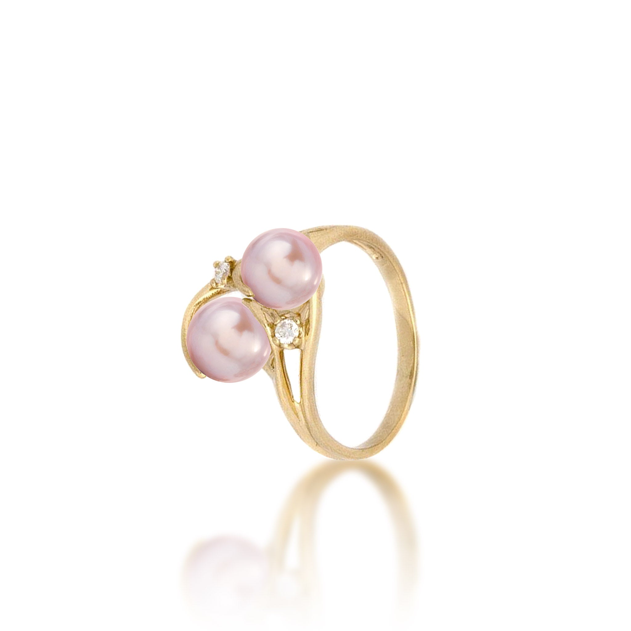 Pick A Pearl Ring in Gold with Diamonds