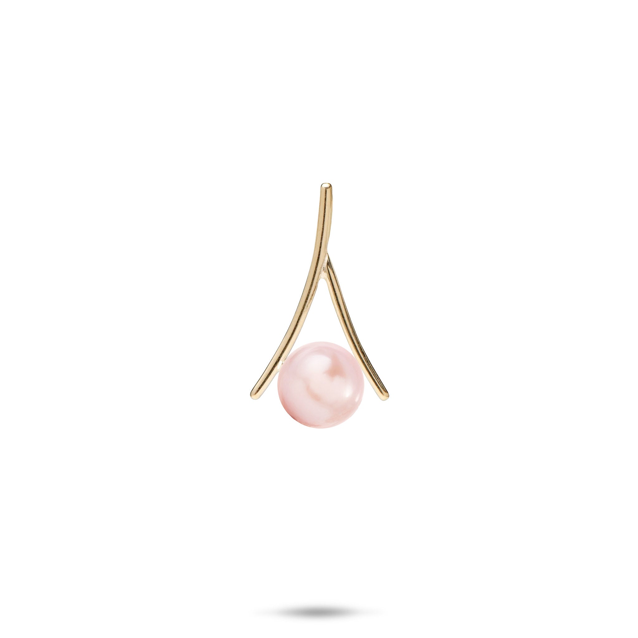 Pick A Pearl Wishbone Pendant in Gold