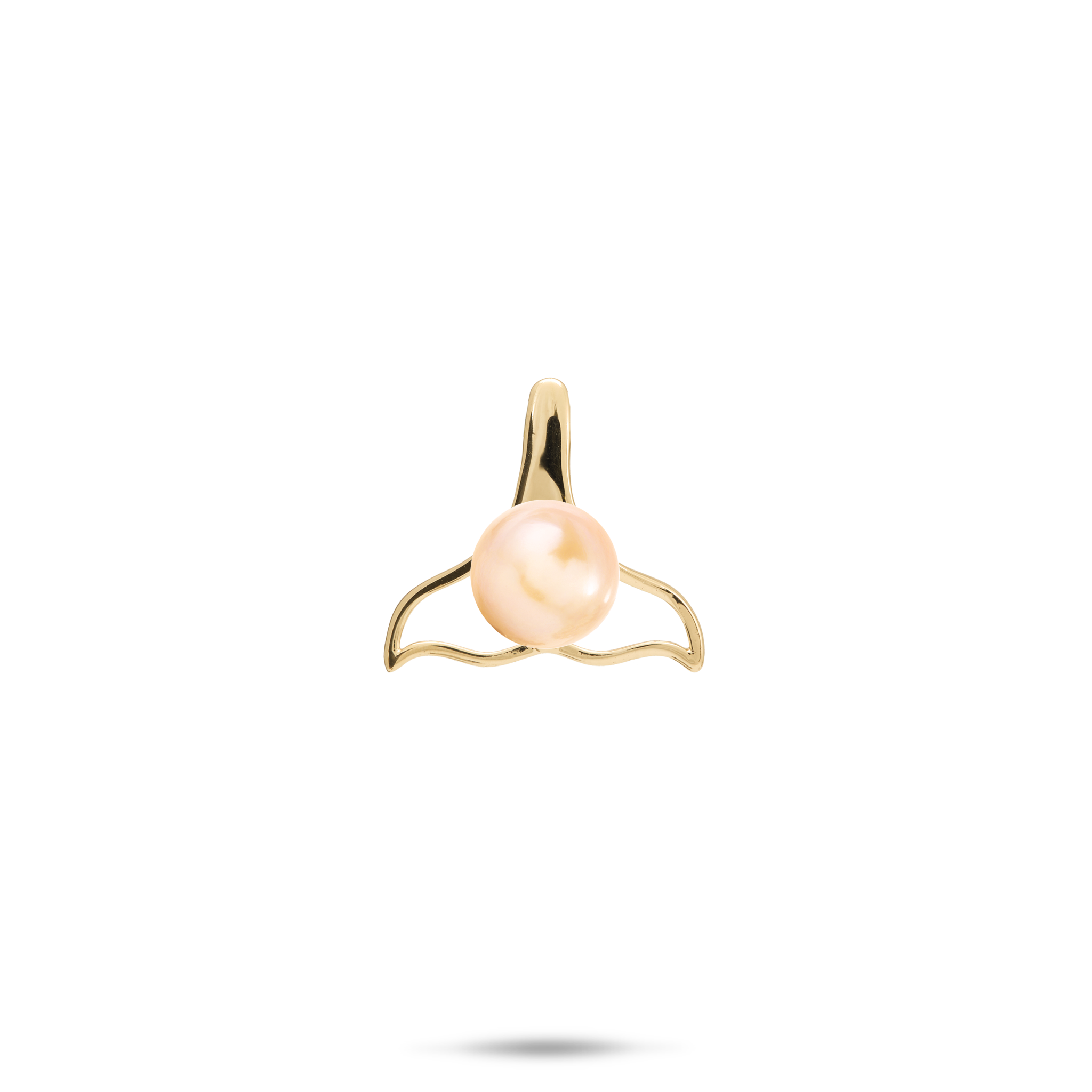 Pick A Pearl Whale Tail Pendant in Gold - 14mm