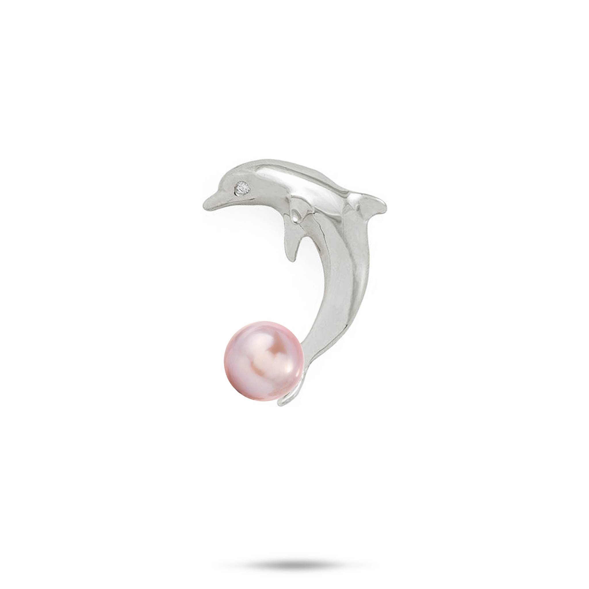 Pick A Pearl Dolphin Pendant in White Gold with Diamond