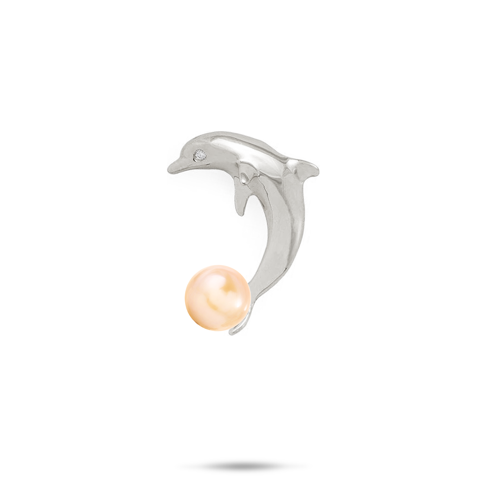 Pick A Pearl Dolphin Pendant in White Gold with Diamond