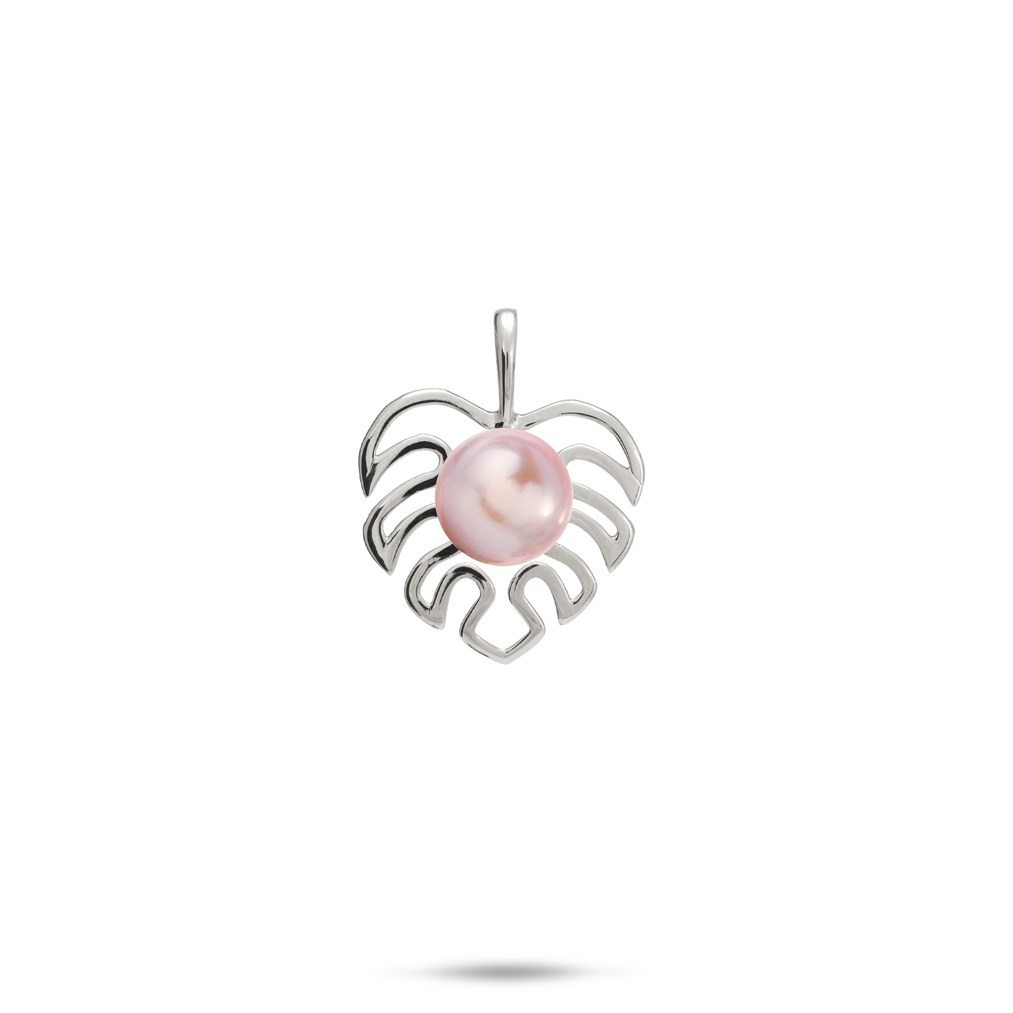 Pick A Pearl Monstera Pendant in White Gold - 14mm
