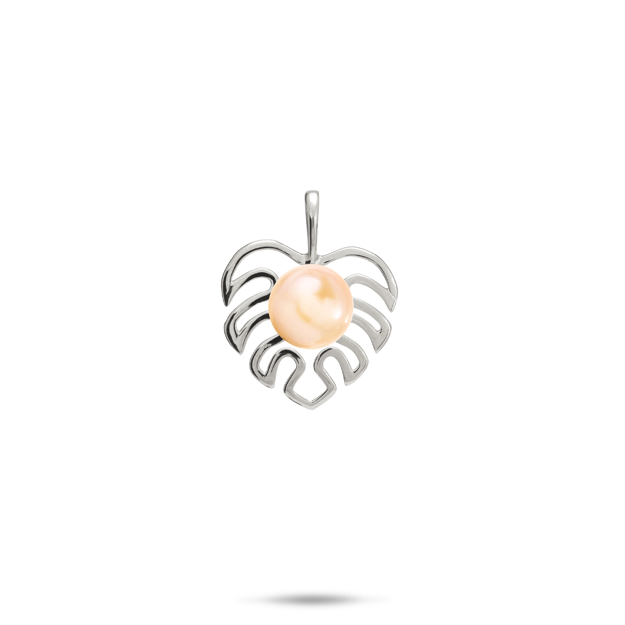 Pick A Pearl Monstera Pendant in White Gold - 14mm