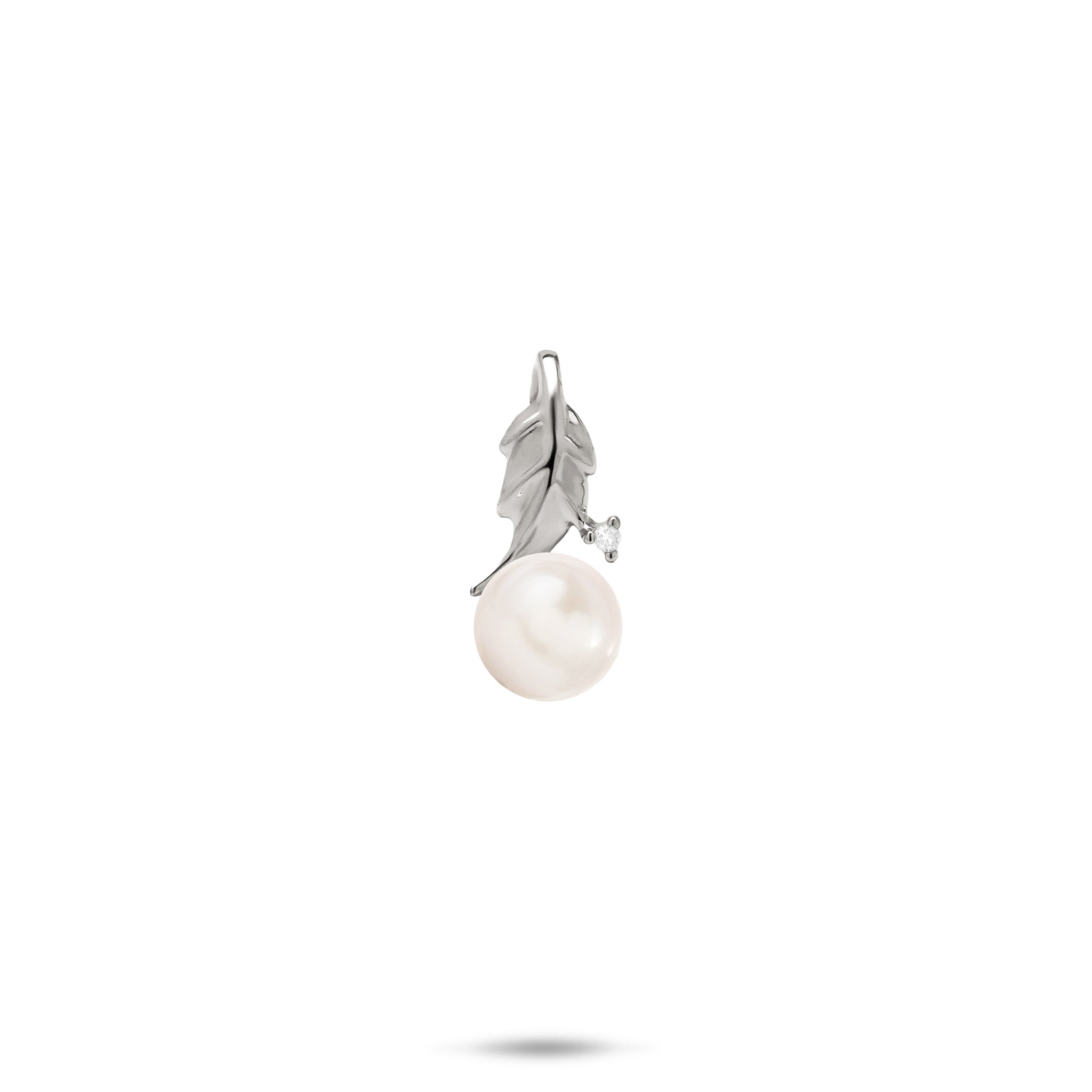 Pick A Pearl Maile Pendant in White Gold with Diamond
