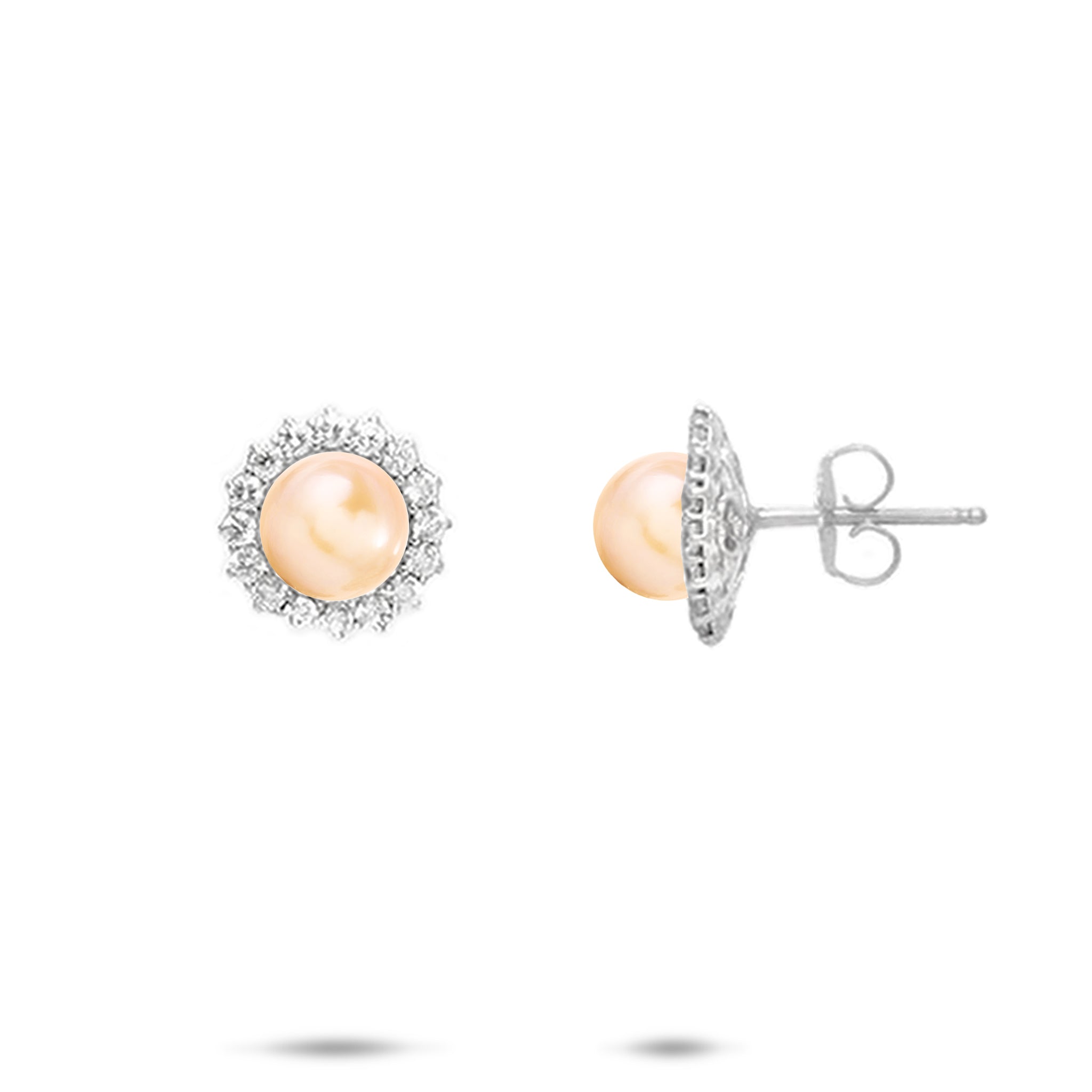 Pick A Pearl Halo Earrings in Sterling Silver