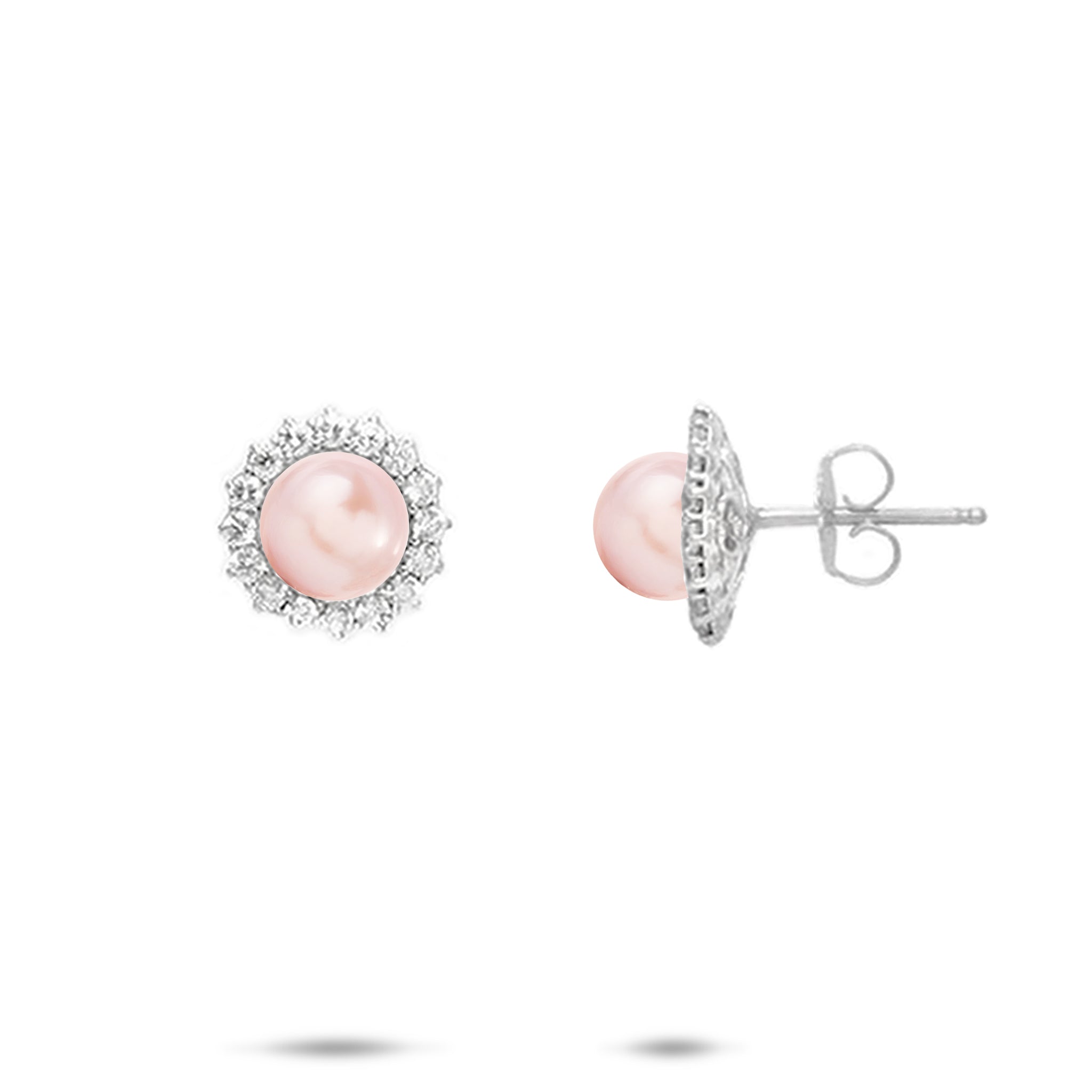 Pick A Pearl Halo Earrings in Sterling Silver