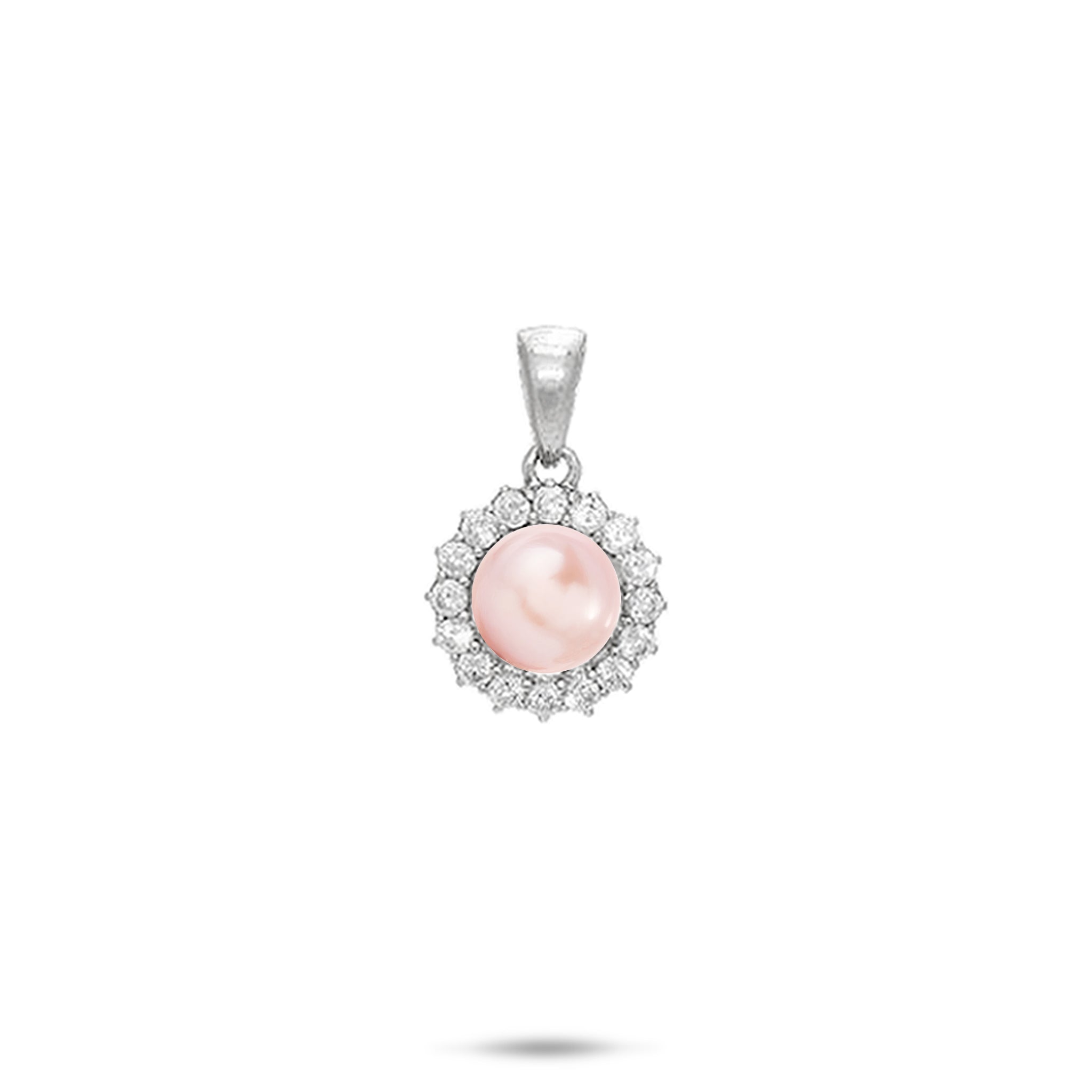 Pick A Pearl Halo Pendant in Sterling Silver