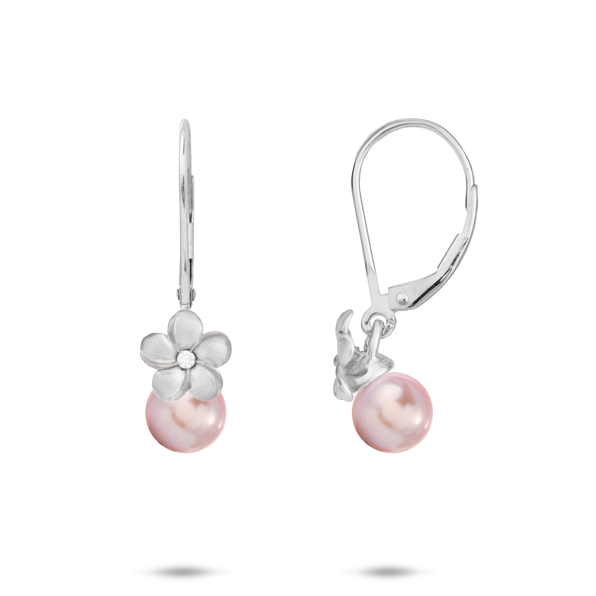 Pick A Pearl Plumeria Earring Mountings in Sterling Silver - 8mm