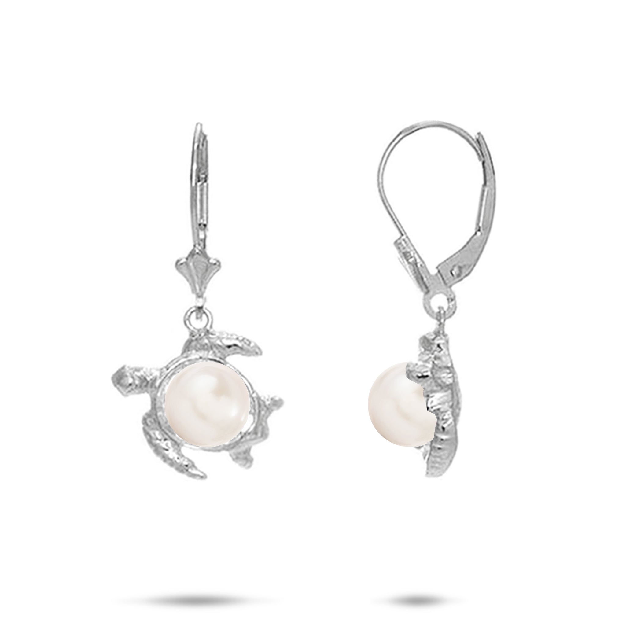 Pick A Pearl Honu Earrings in Sterling Silver