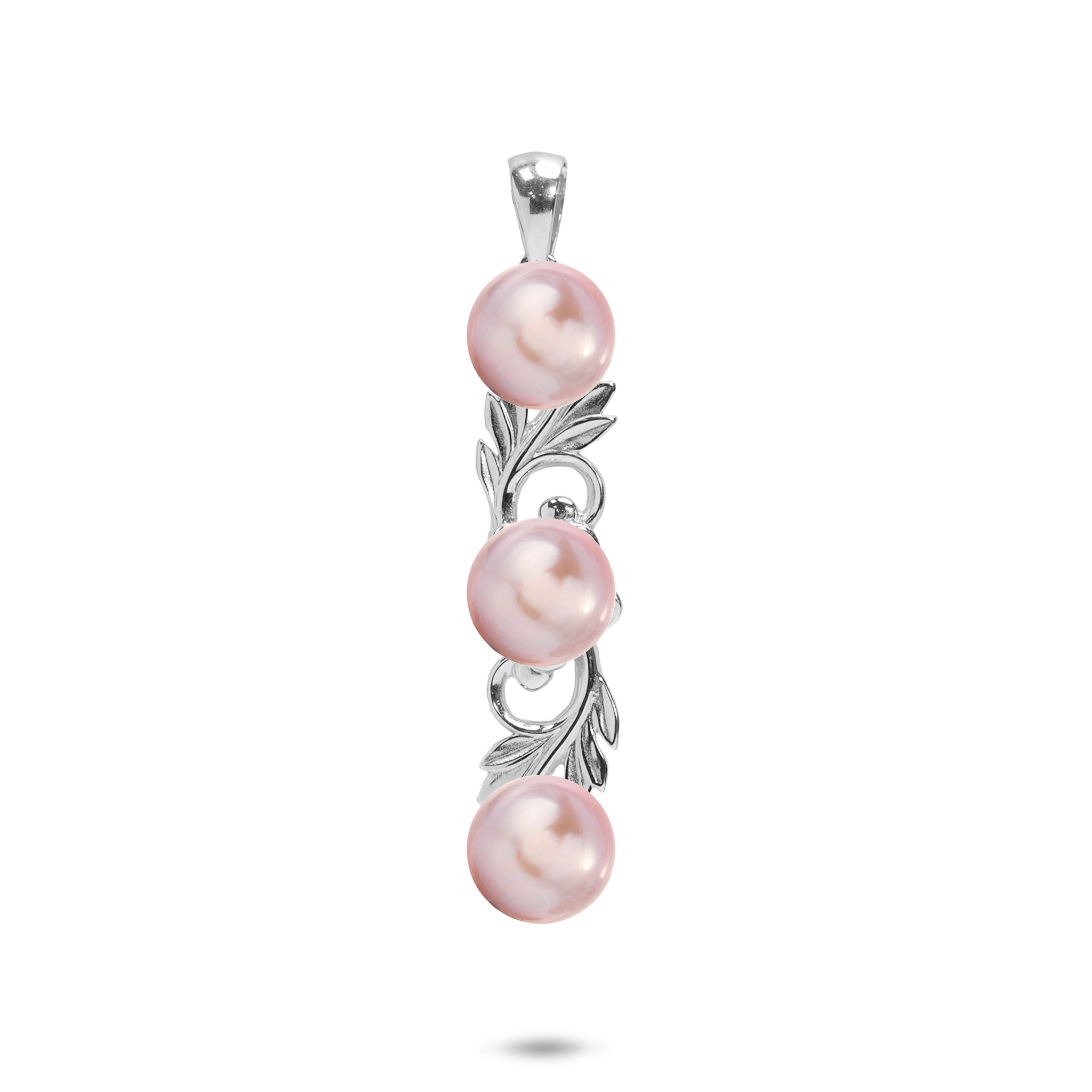 Pick A Pearl Hawaiian Heirloom Plumeria Pendant in Sterling Silver - 35mm