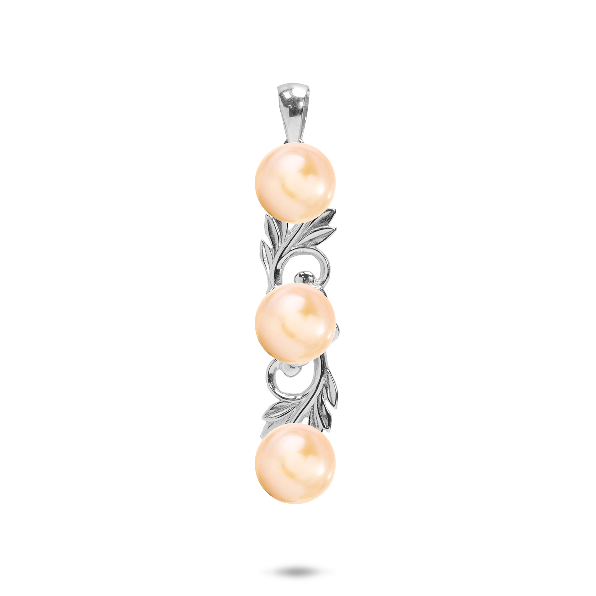 Pick A Pearl Hawaiian Heirloom Plumeria Pendant in Sterling Silver - 35mm
