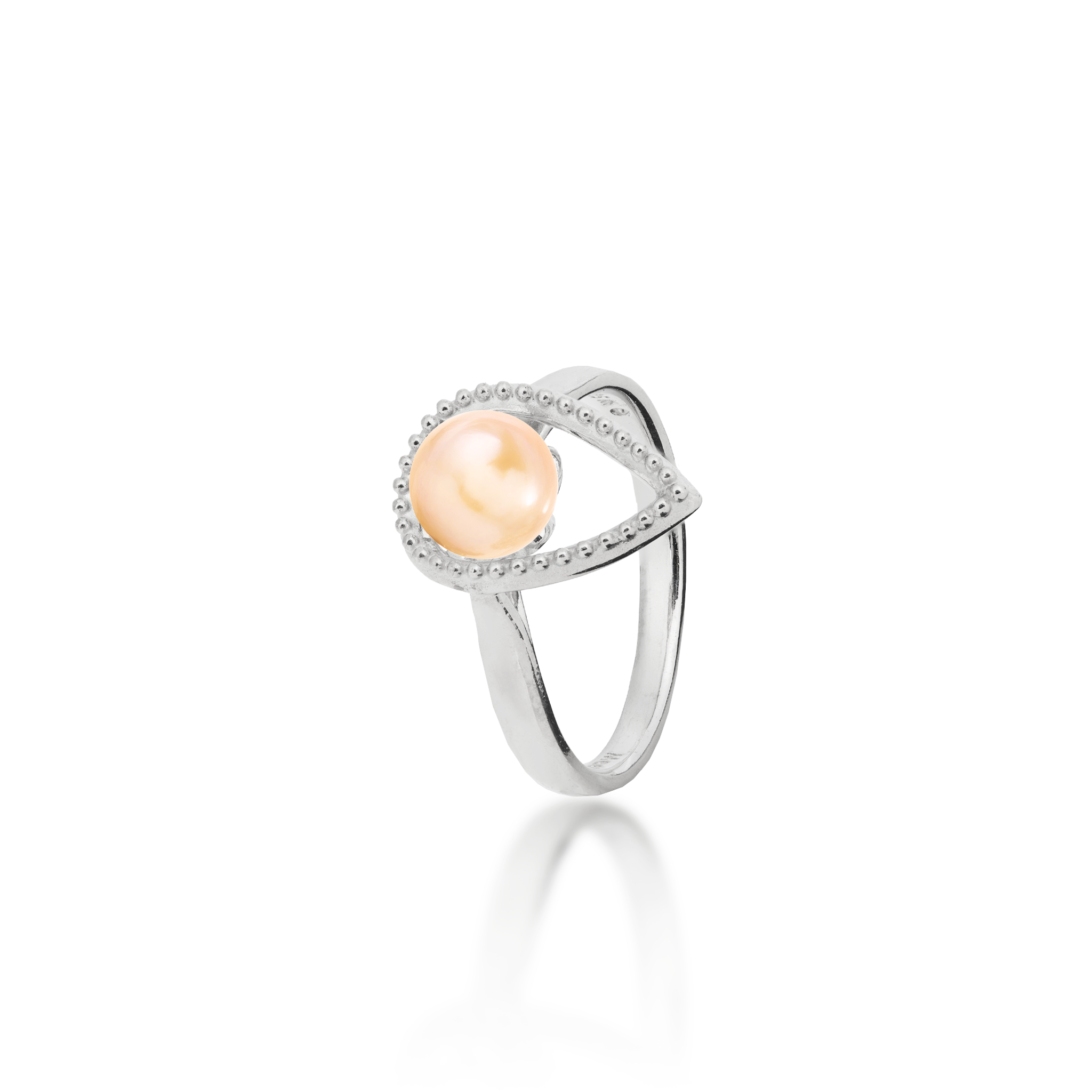 Pick A Pearl Teardrop Ring in Sterling Silver with Cubic Zirconia