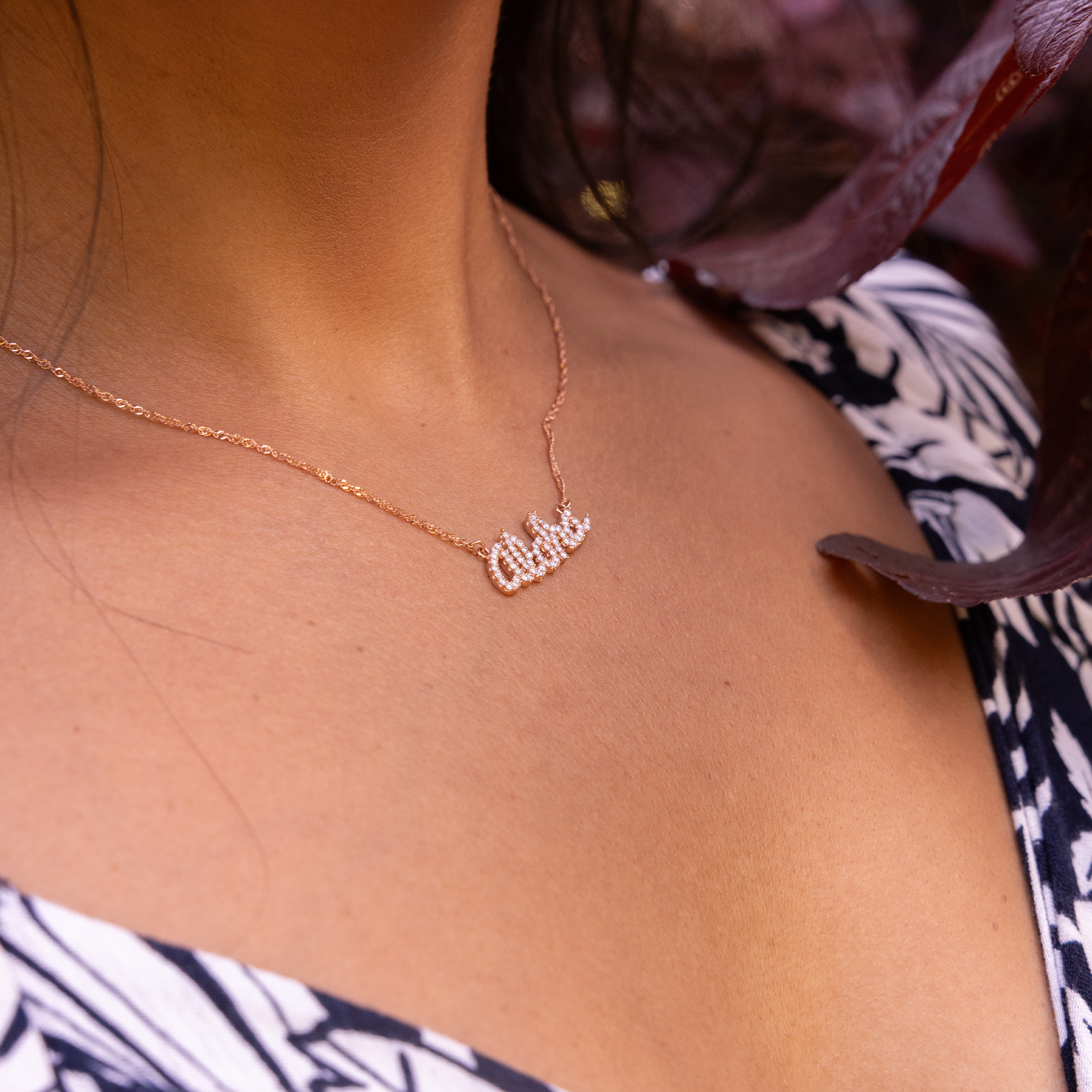 16" Aloha Necklace in Rose Gold with Diamonds