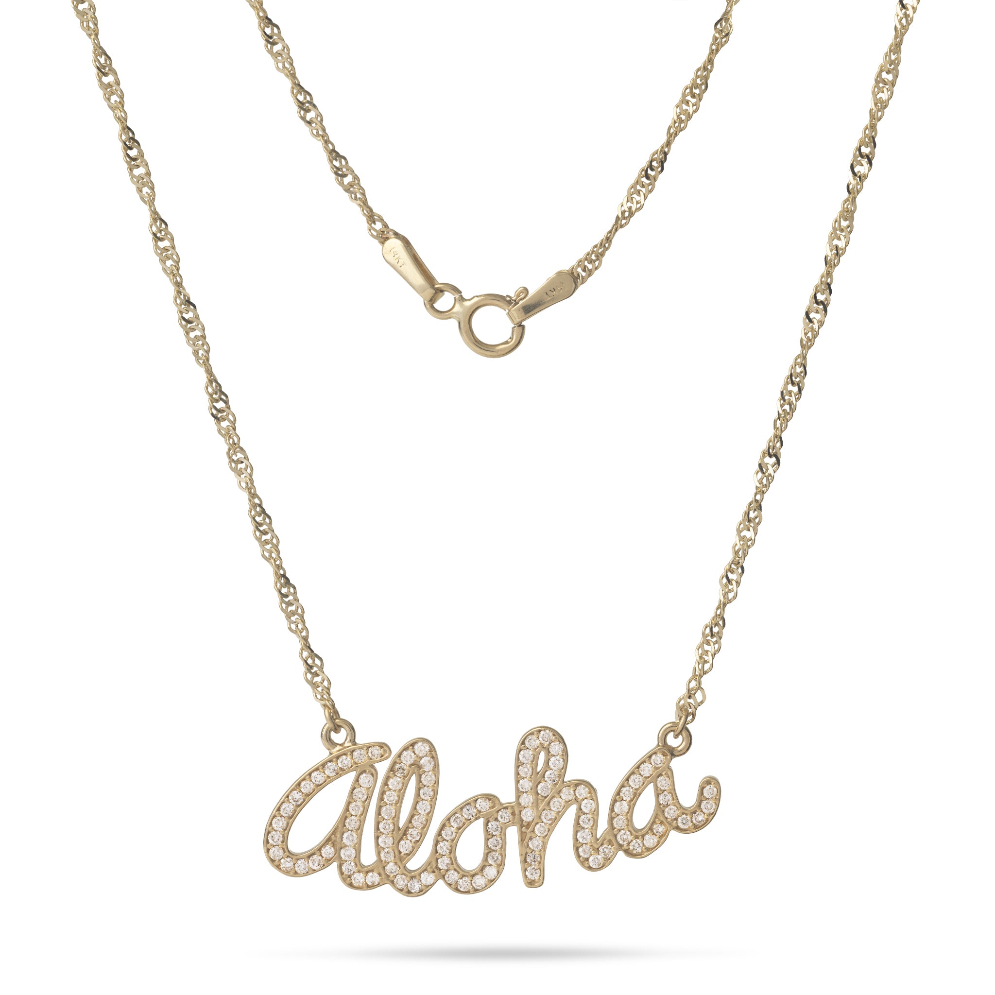 16" Aloha Necklace in Gold with Diamonds