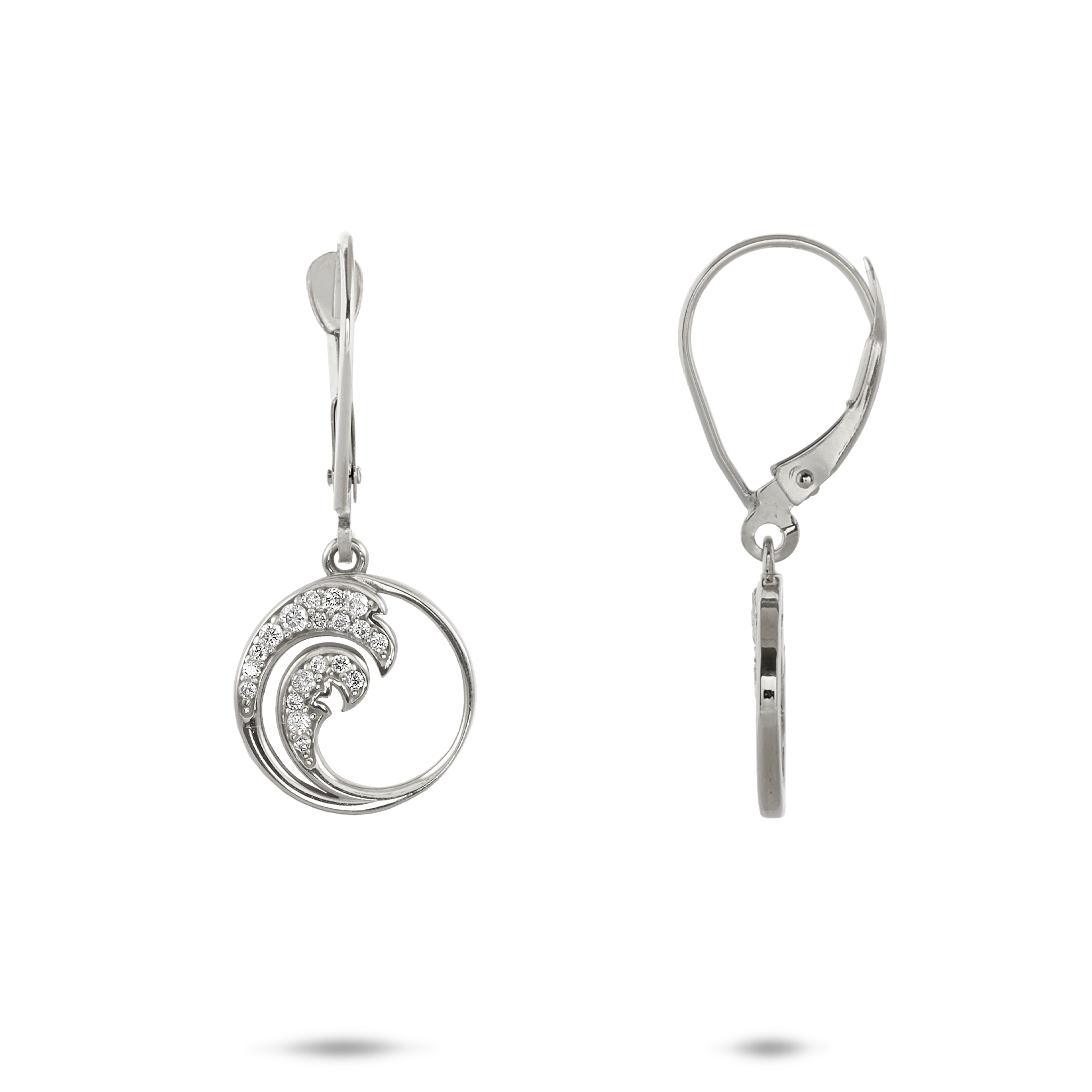 Nalu Earrings in White Gold with Diamonds - 12mm