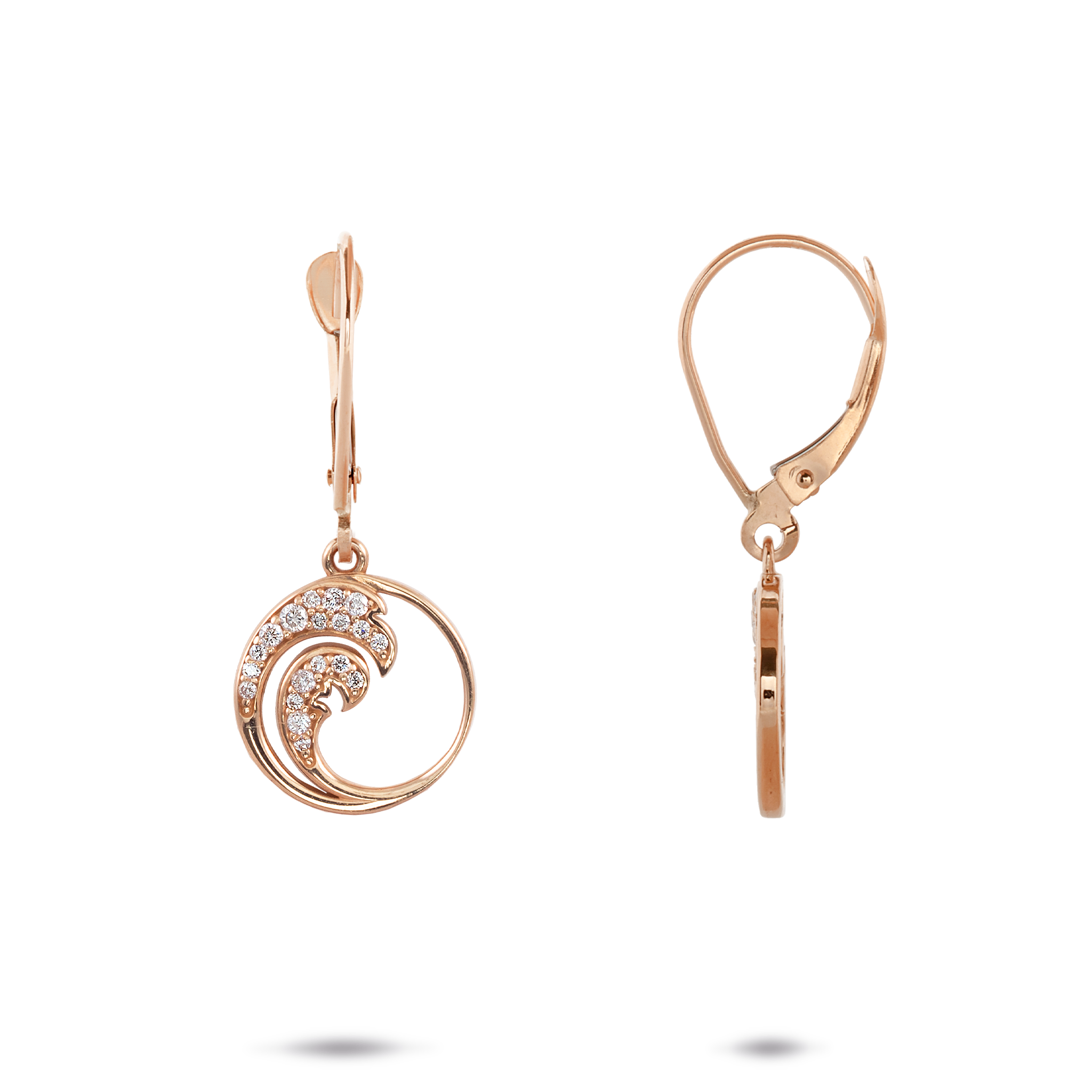 Nalu Earrings in Rose Gold with Diamonds - 12mm