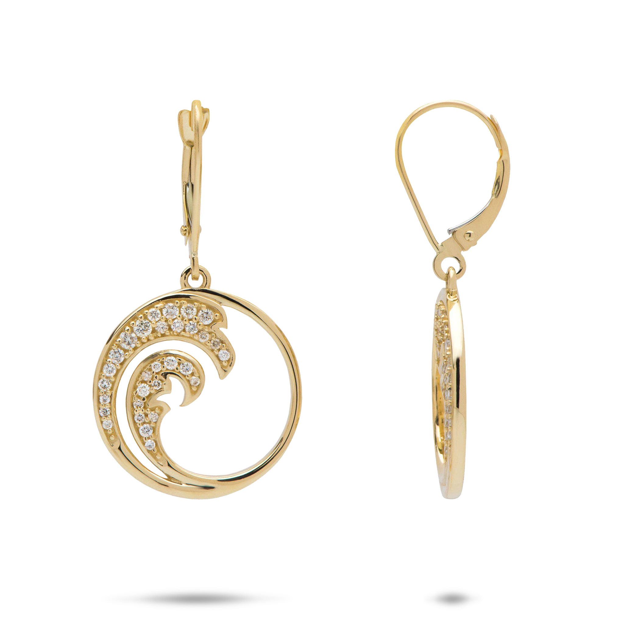 Nalu Earrings in Gold with Diamonds - 18mm