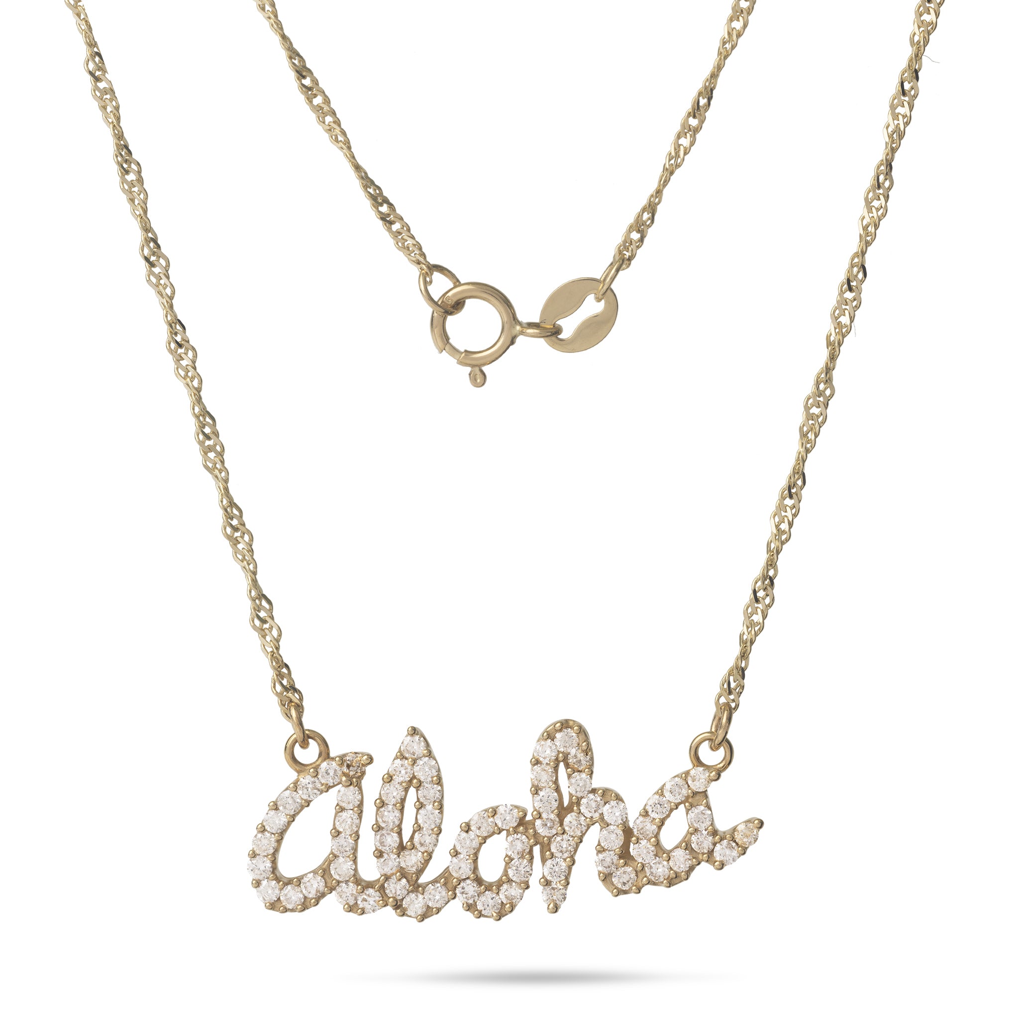 16" Aloha Necklace in Gold with Diamonds