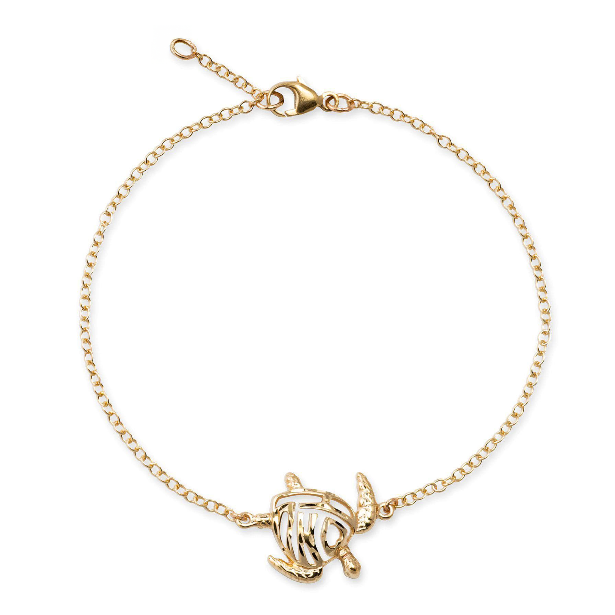 Adjustable 7-7.5" Honu Bracelet in Gold - 15mm