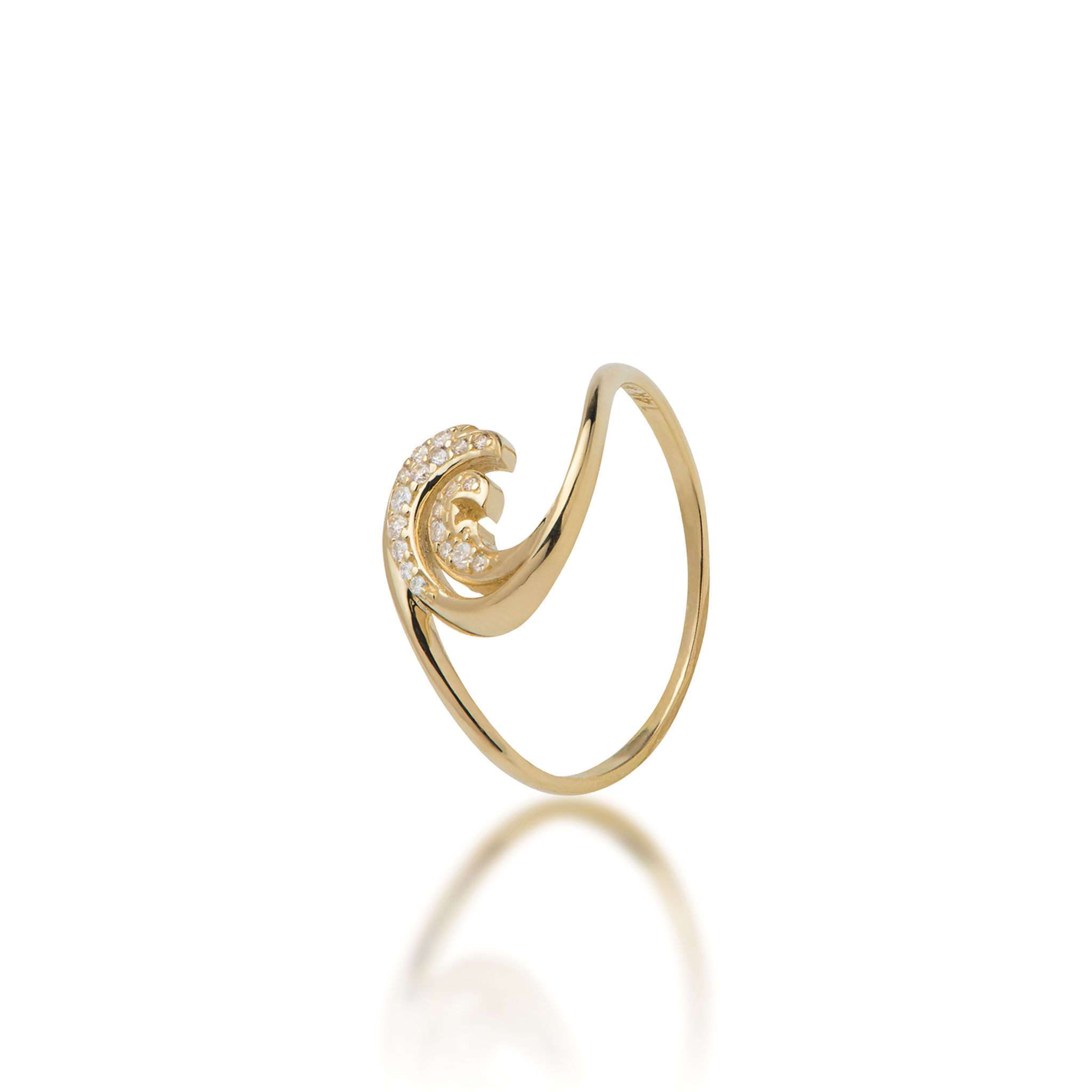 Nalu Ring in Gold with Diamonds  - 12mm