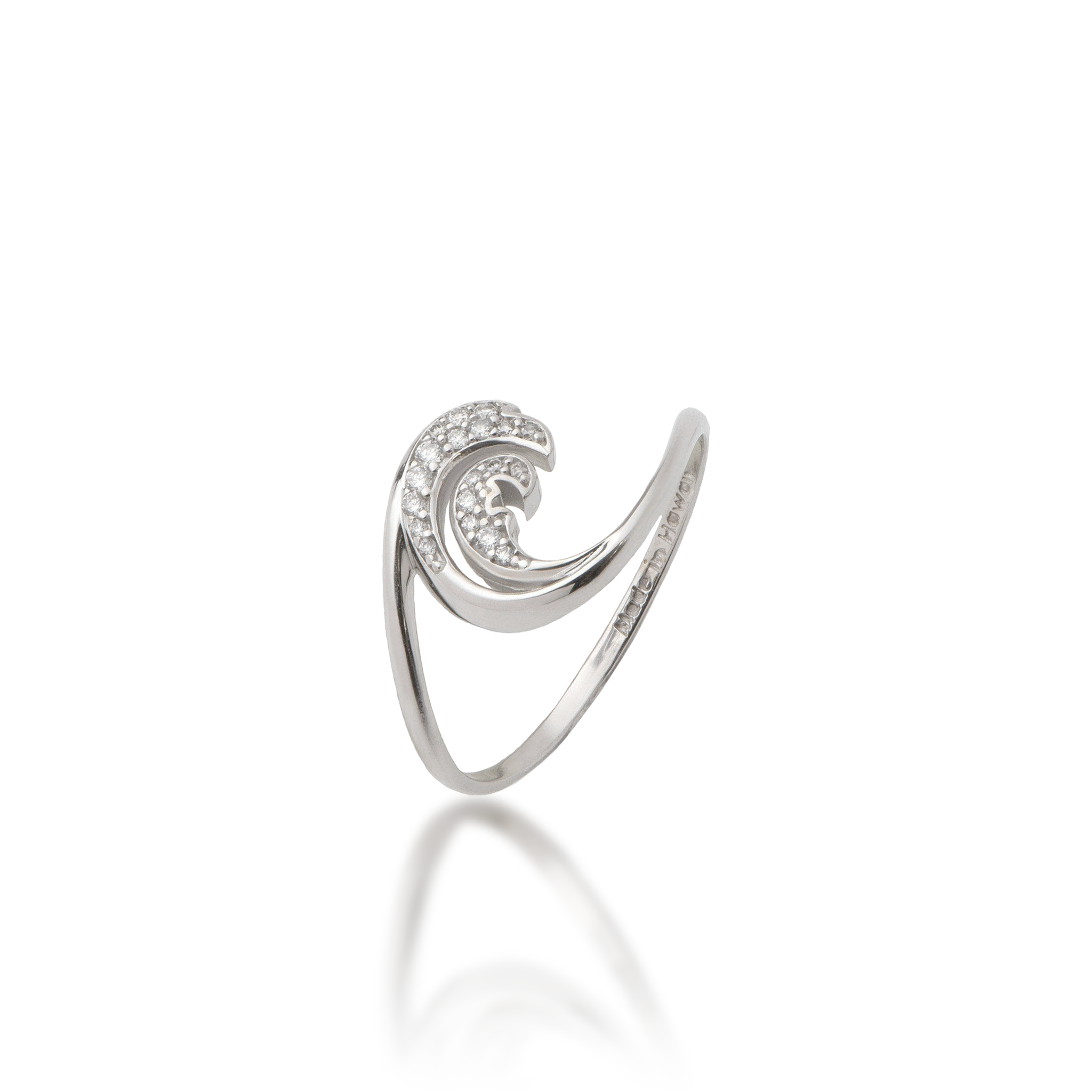 Nalu Ring in White Gold with Diamonds - 12mm