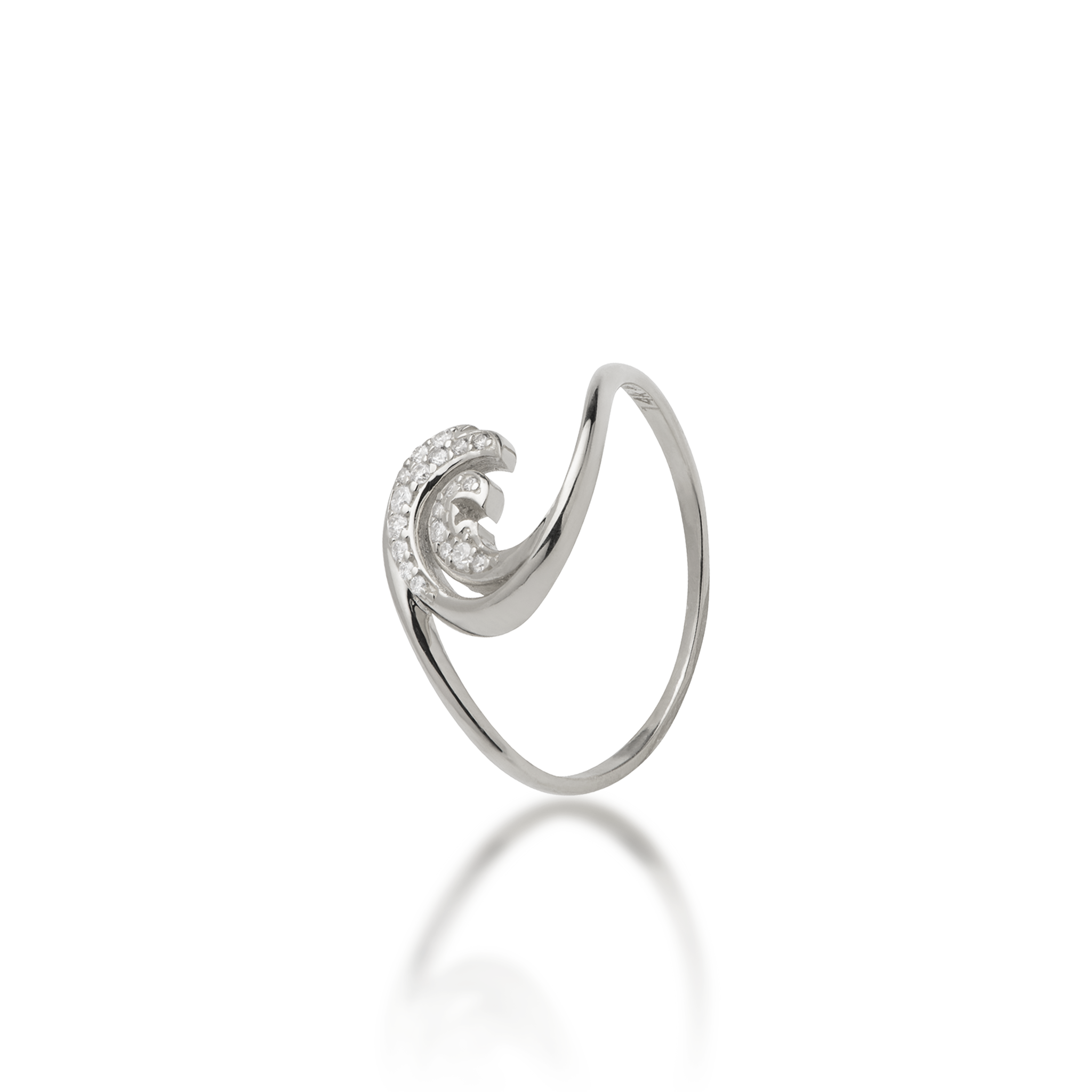Nalu Ring in White Gold with Diamonds - 12mm