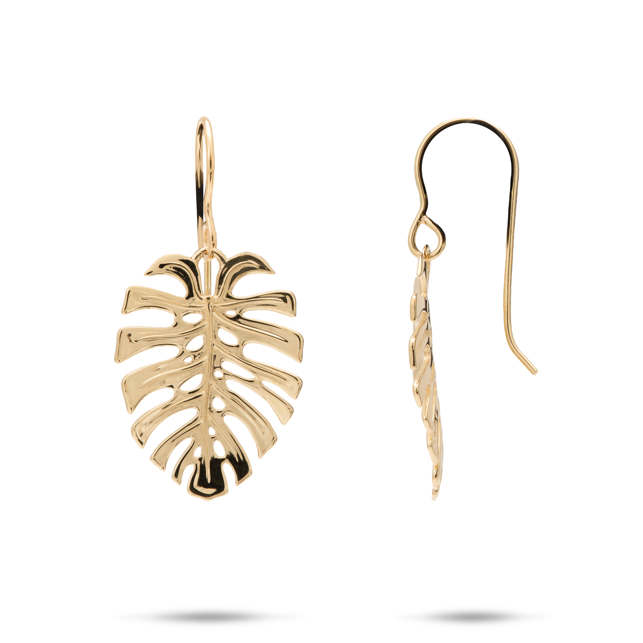 Monstera Earrings in Gold - 23mm