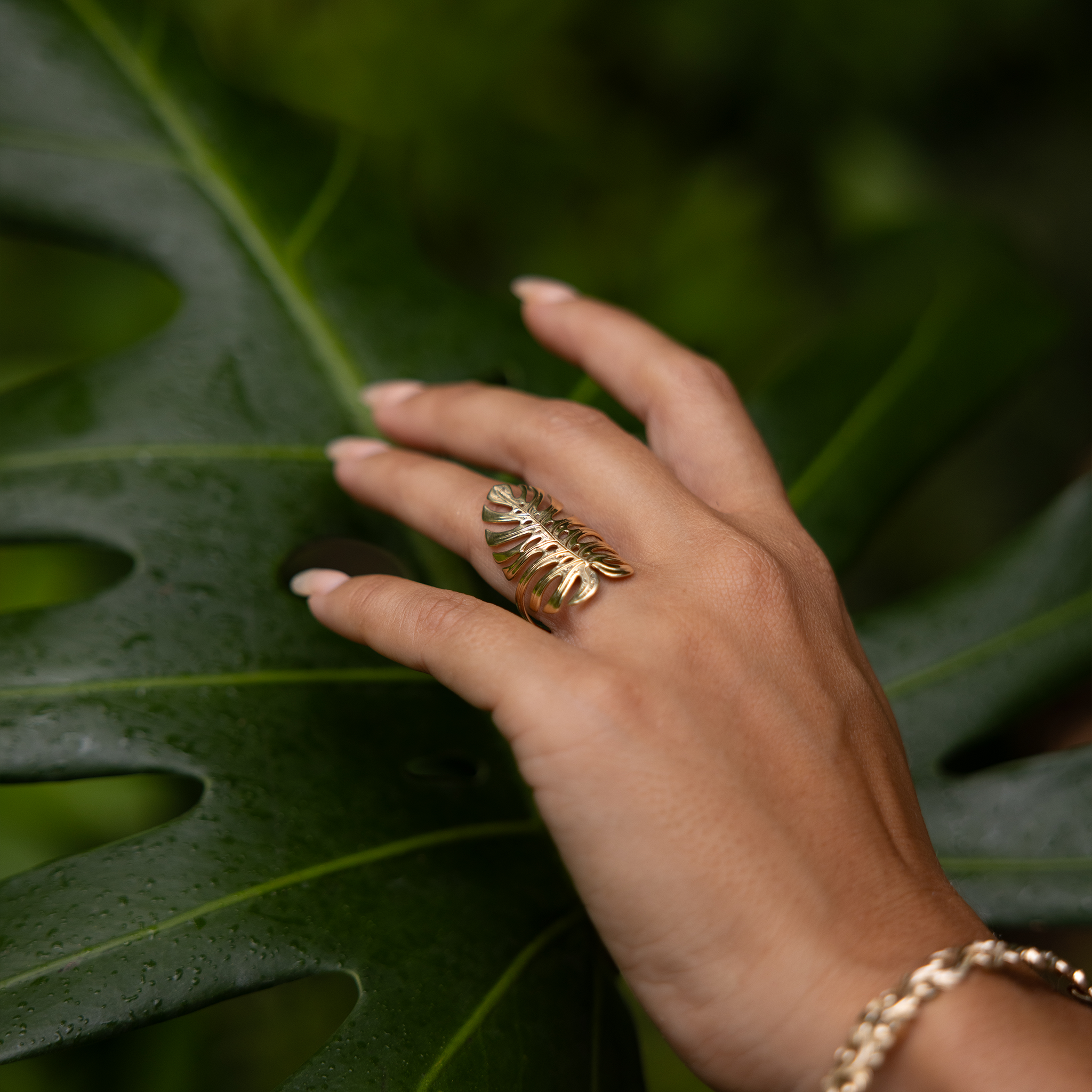 Monstera Ring in Gold - 30mm