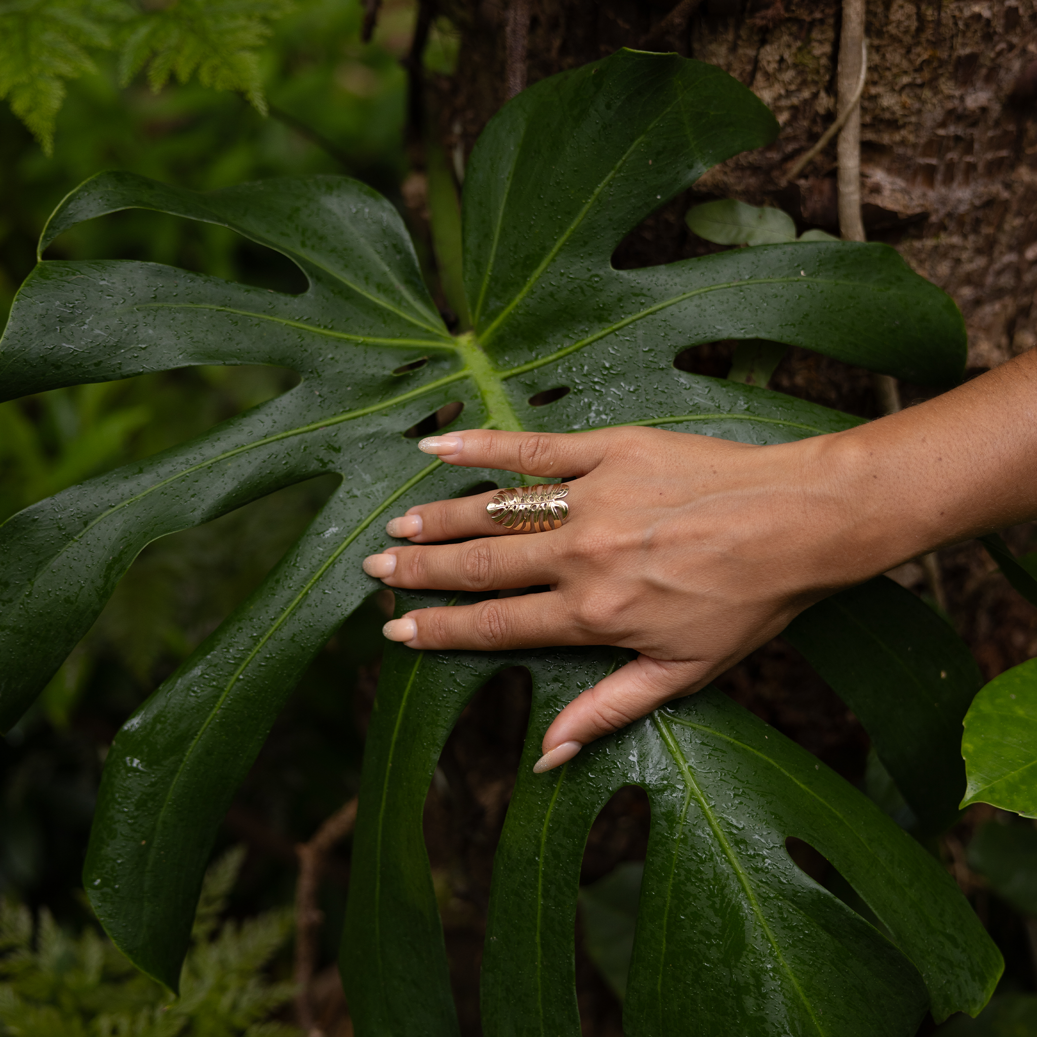 Monstera Ring in Gold - 30mm