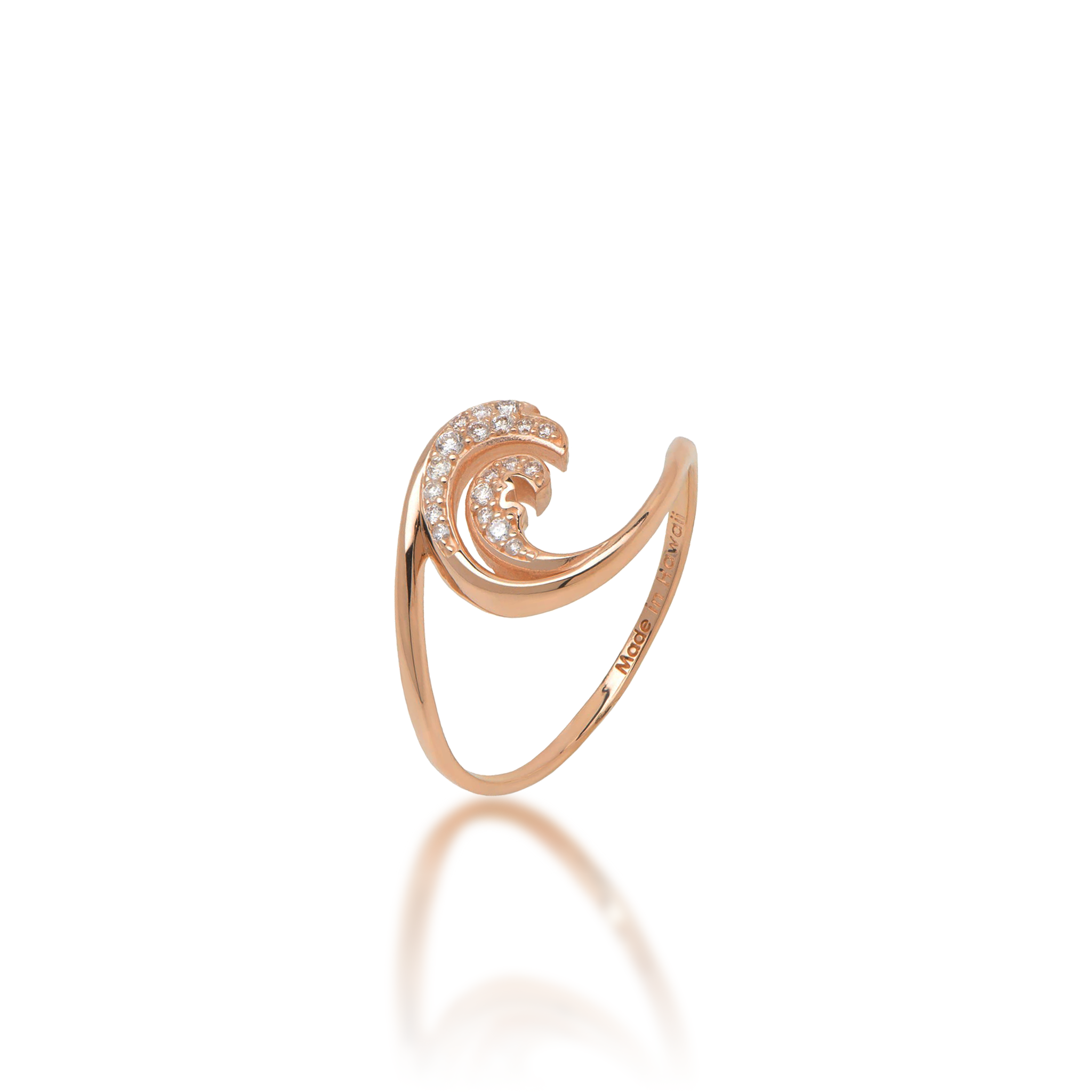 Nalu Ring in Rose Gold with Diamonds - 12mm