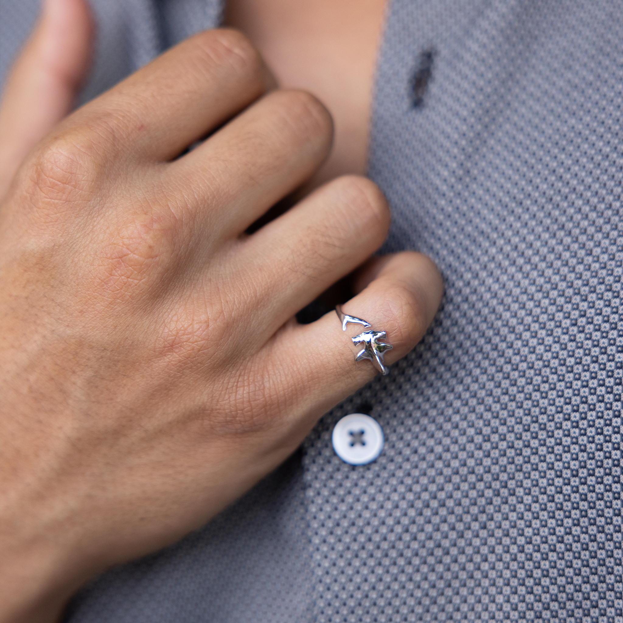 Hammerhead Shark Ring in Sterling Silver