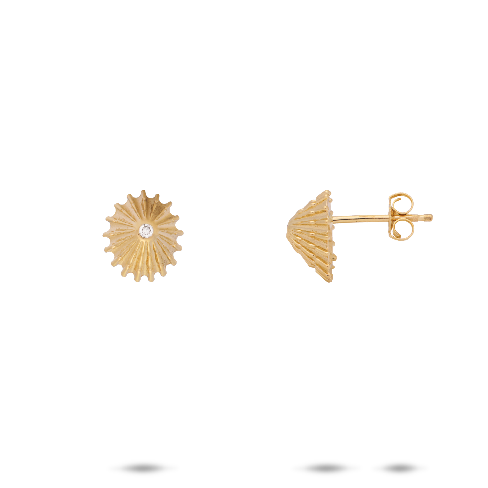 ʻOpihi Earrings in Gold with Diamonds - 10mm