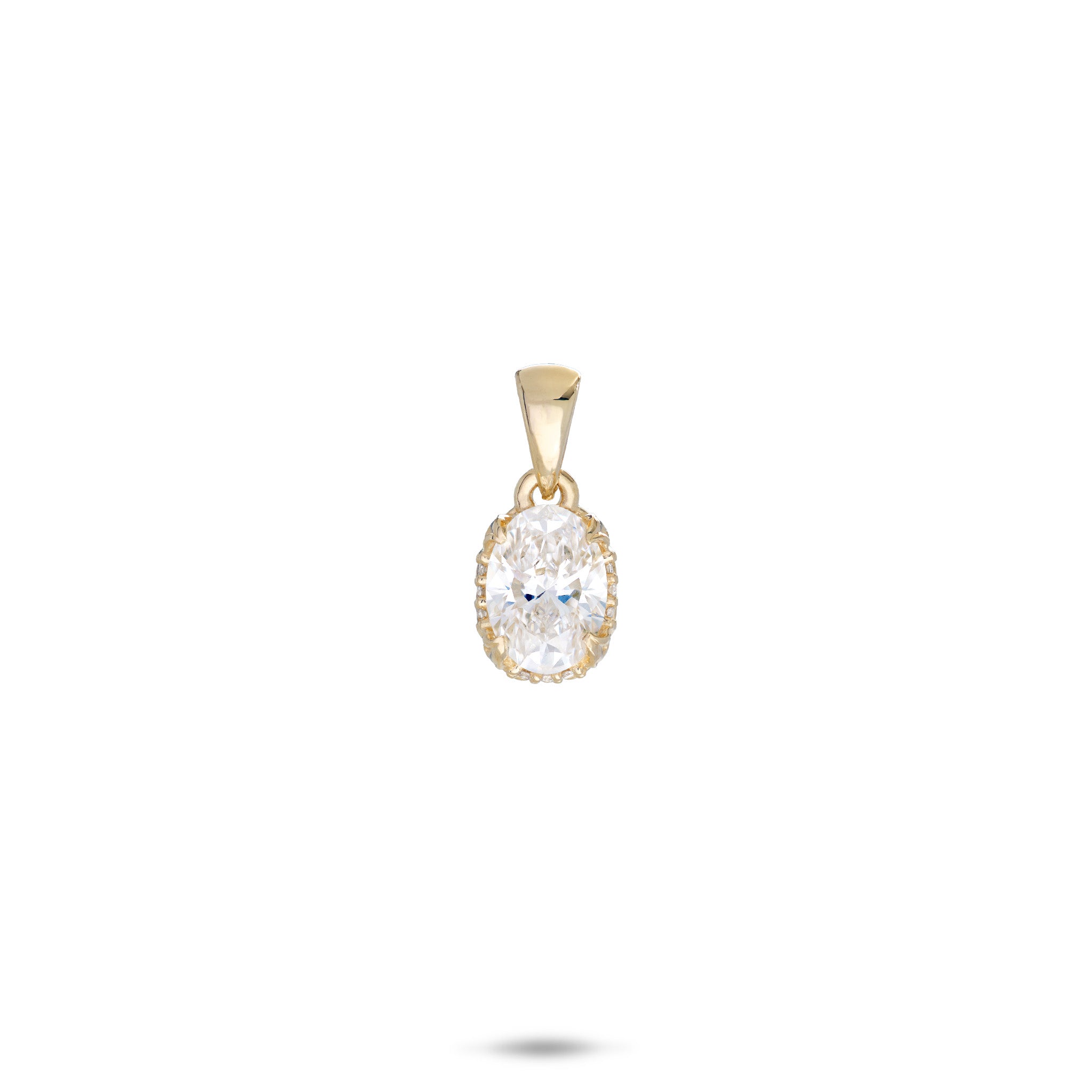 Hidden Hawaiʻi Maile Lab Grown Diamond Pendant in Gold - 8mm