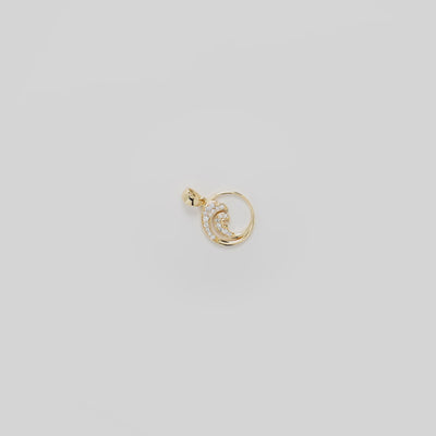 Video showcasing the 12mm Nalu Pendant in Gold with Diamonds on a turn table